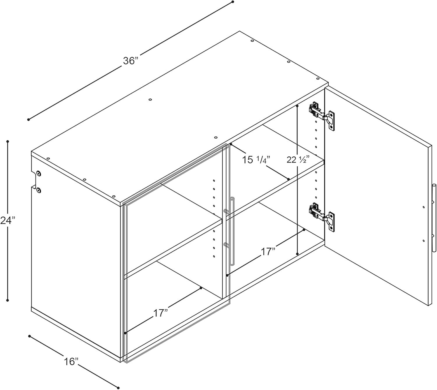 Aymir Single Storage Cabinet ( 24'' H x 36'' W x 16'' D)