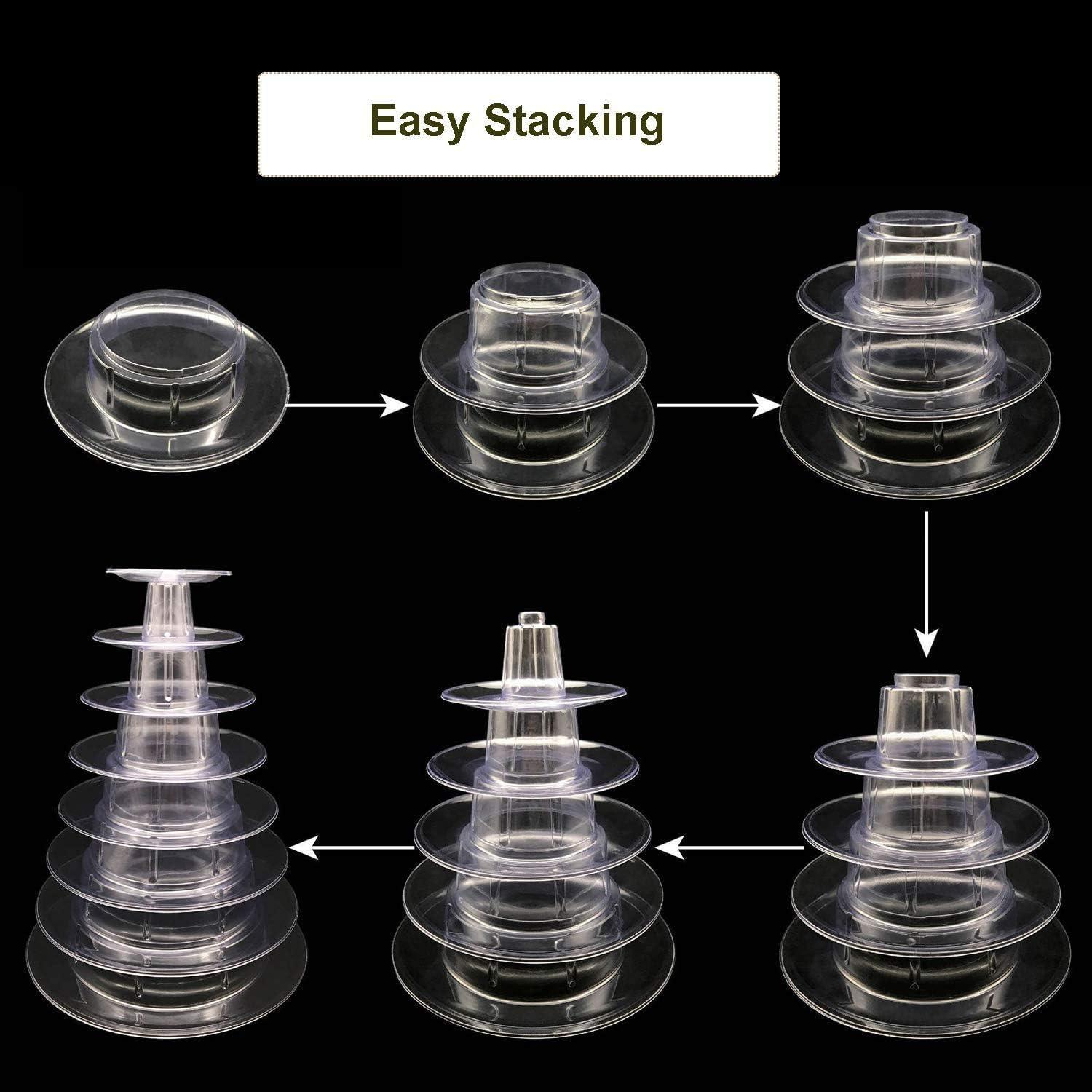 6 Tier Macaron Tower Stand 1 Pcs, Round Plastic Macaron Tower Stand,for Wedding Birthday Party ,Plastic Display Stand,Stand Cake Display for Birthday Party,Topboutique