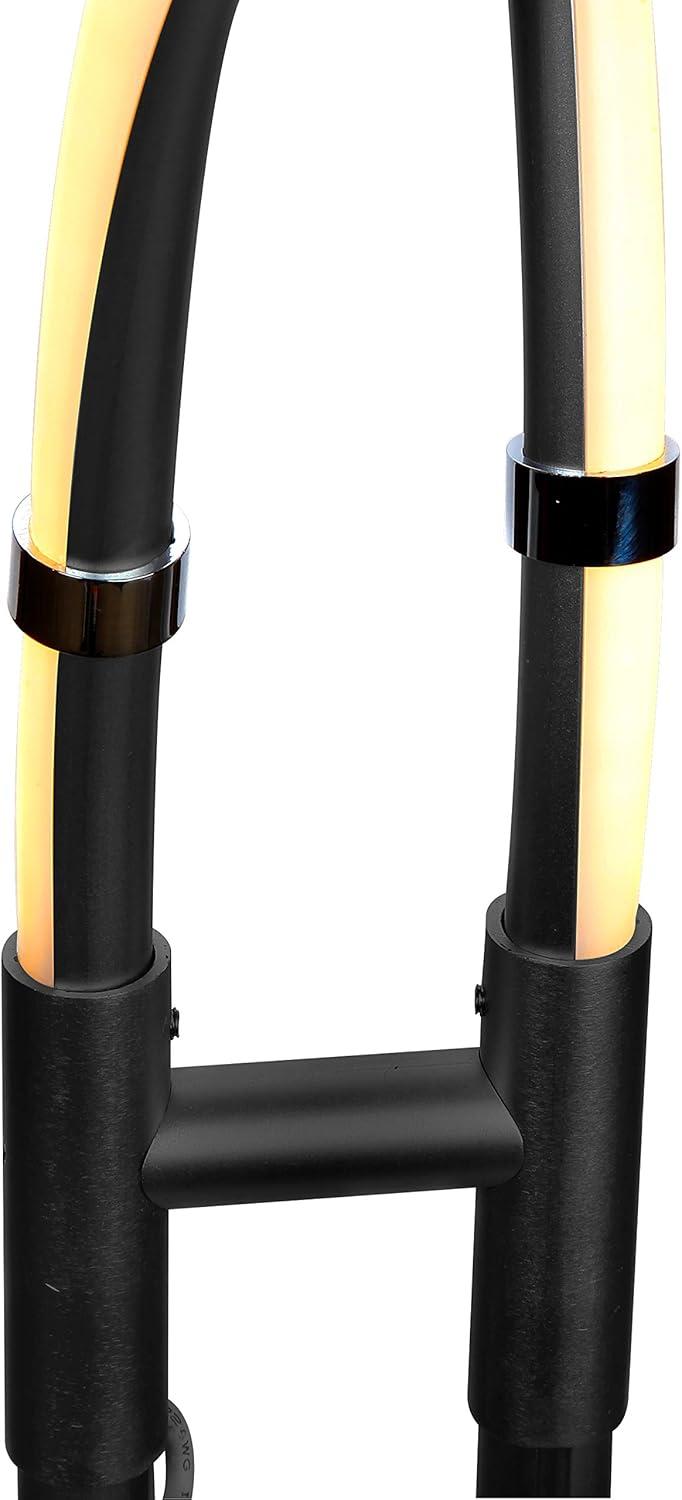 Brightech Embrace 40–60" 2-in-1 Modern LED Spiral Floor and Table Lamp with Black Finish, Adjustable Height, and Built-In 3-Way Dimmer