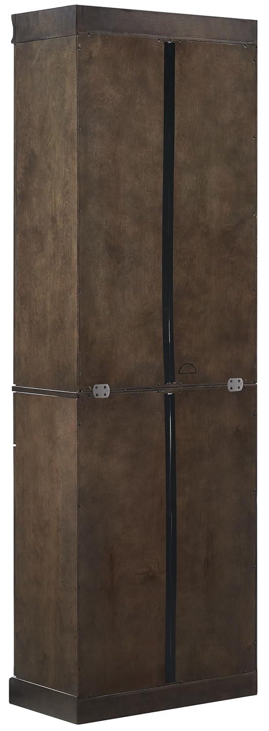 Crosley 78" Stanton Glass Door Kitchen Storage Pantry Cabinet Coffee: Traditional Style, Adjustable Shelves