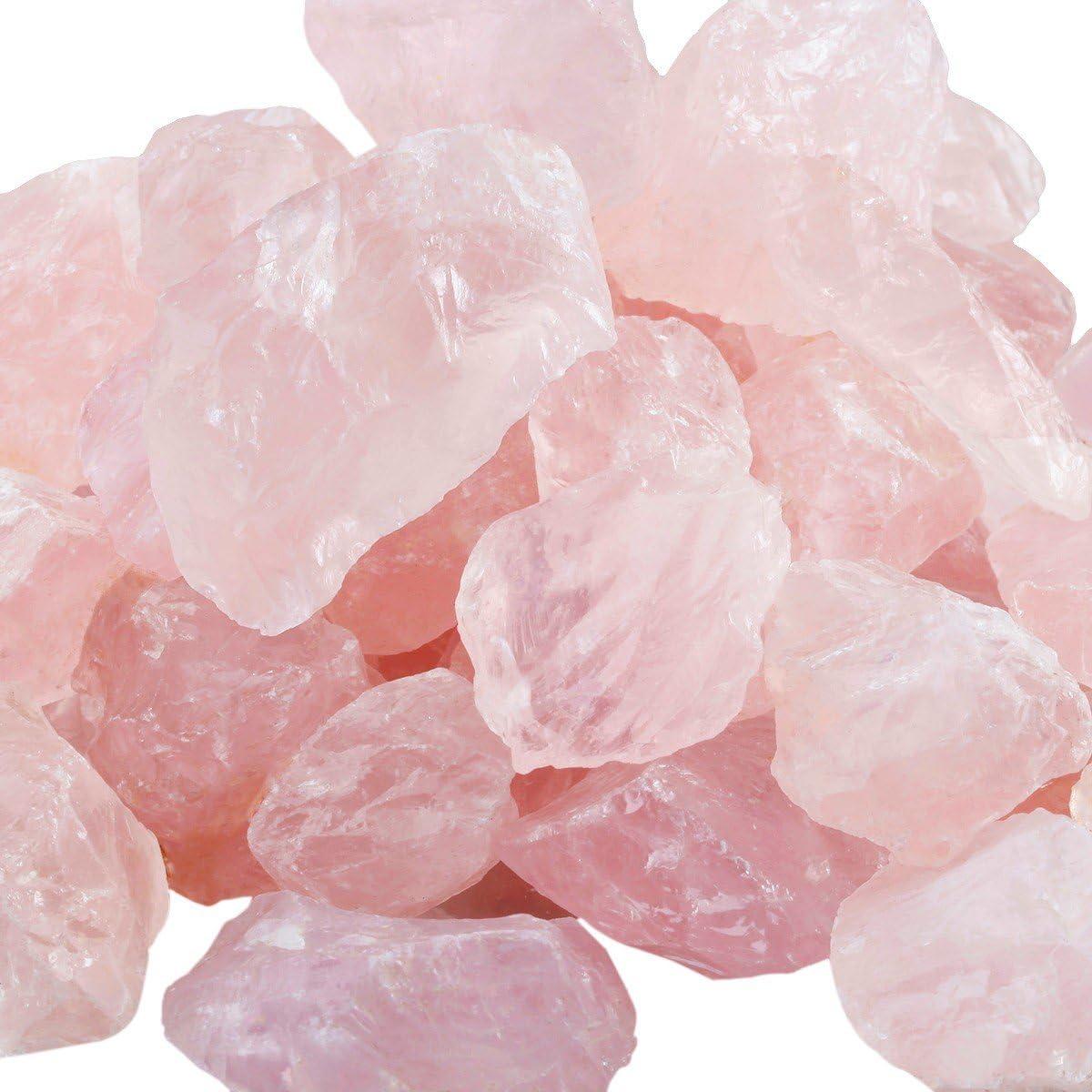 1 lb Natural Raw Rose Quartz Rough Stones Set