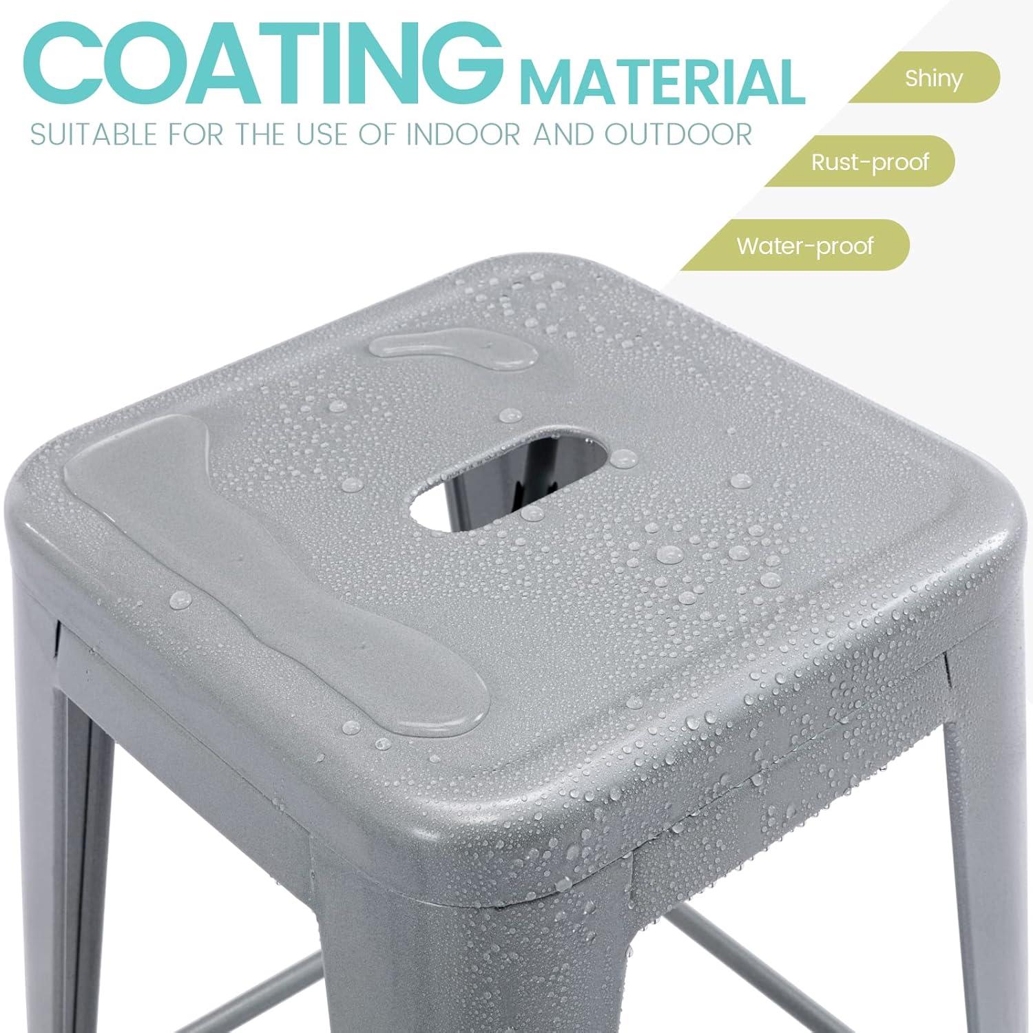 Williston Forge Kohki 24" Counter Stool Metal Bar Stools Counter Height Barstools Backless Indoor/Outdoor Bar Stools Kitchen Counter Stools Chairs(Set of 4)