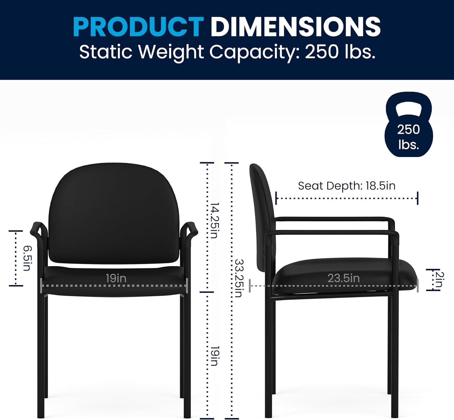 Prather Tania Comfort Vinyl Upholstered Stackable Side Reception Chair by Flash Furniture