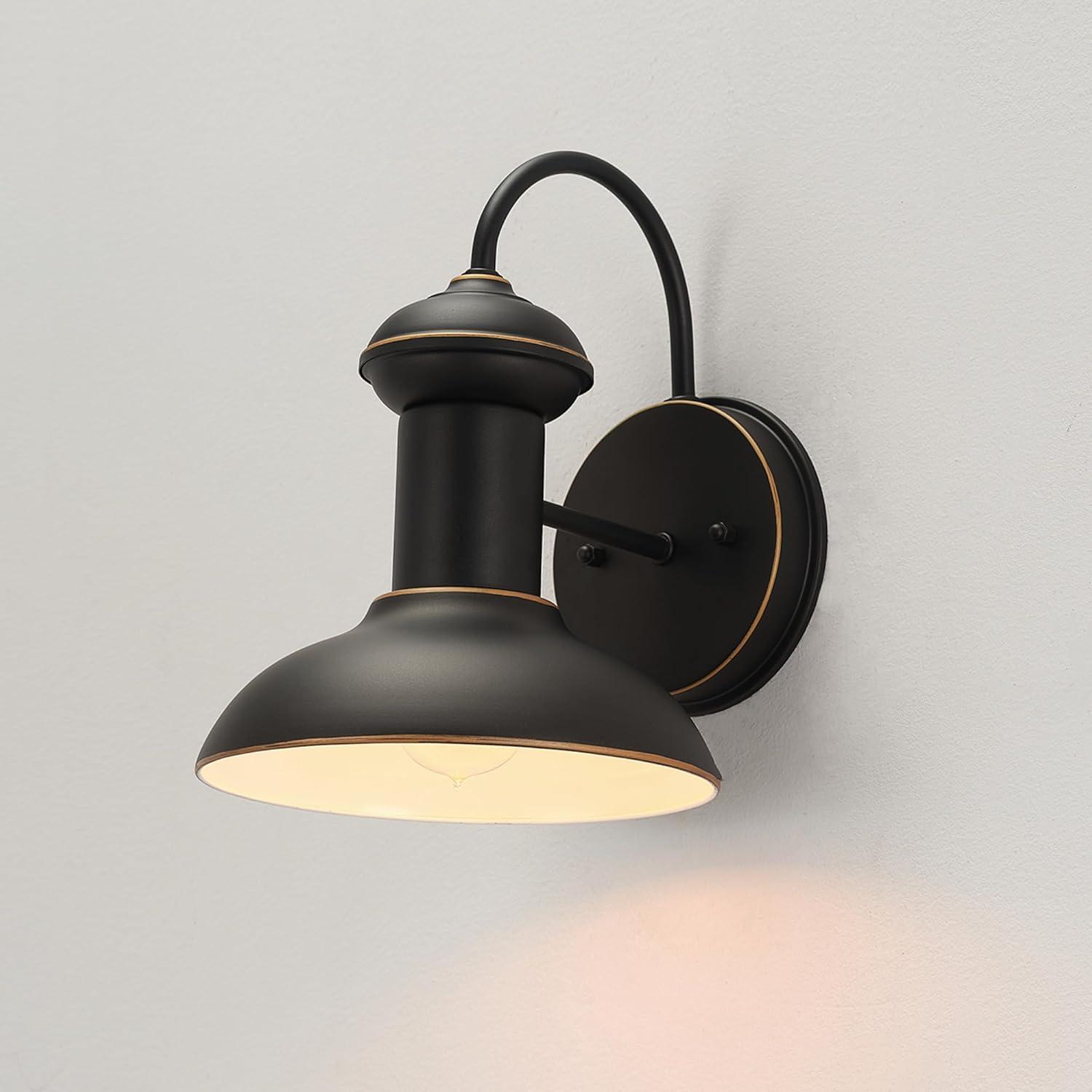 Globe Electric Martes 1-Light Oil Rubbed Bronze Indoor/Outdoor Wall Sconce Light, 40190
