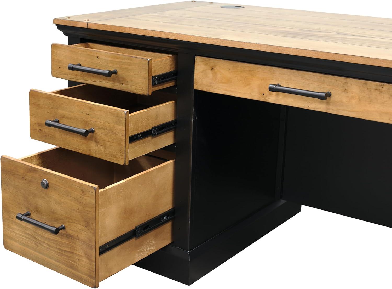 Martin Furniture Toulouse Wood Executive Desk Writing Table Office Desk Black