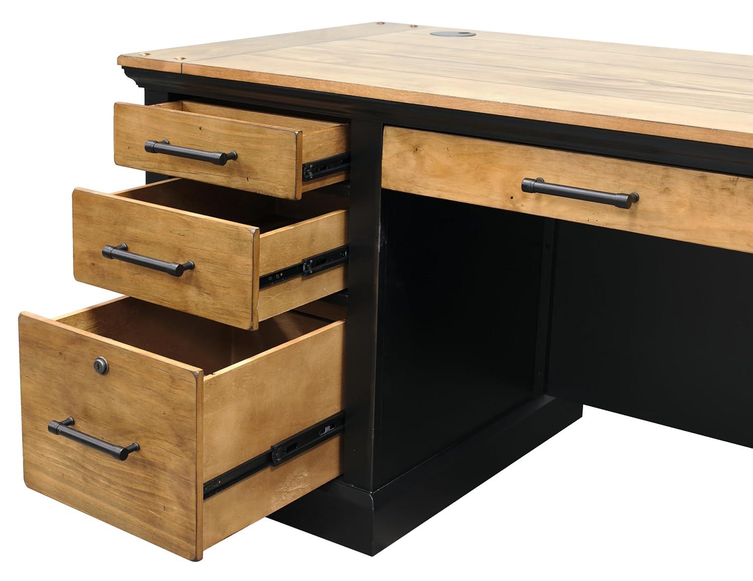 Martin Furniture Toulouse Wood Executive Desk Writing Table Office Desk Black