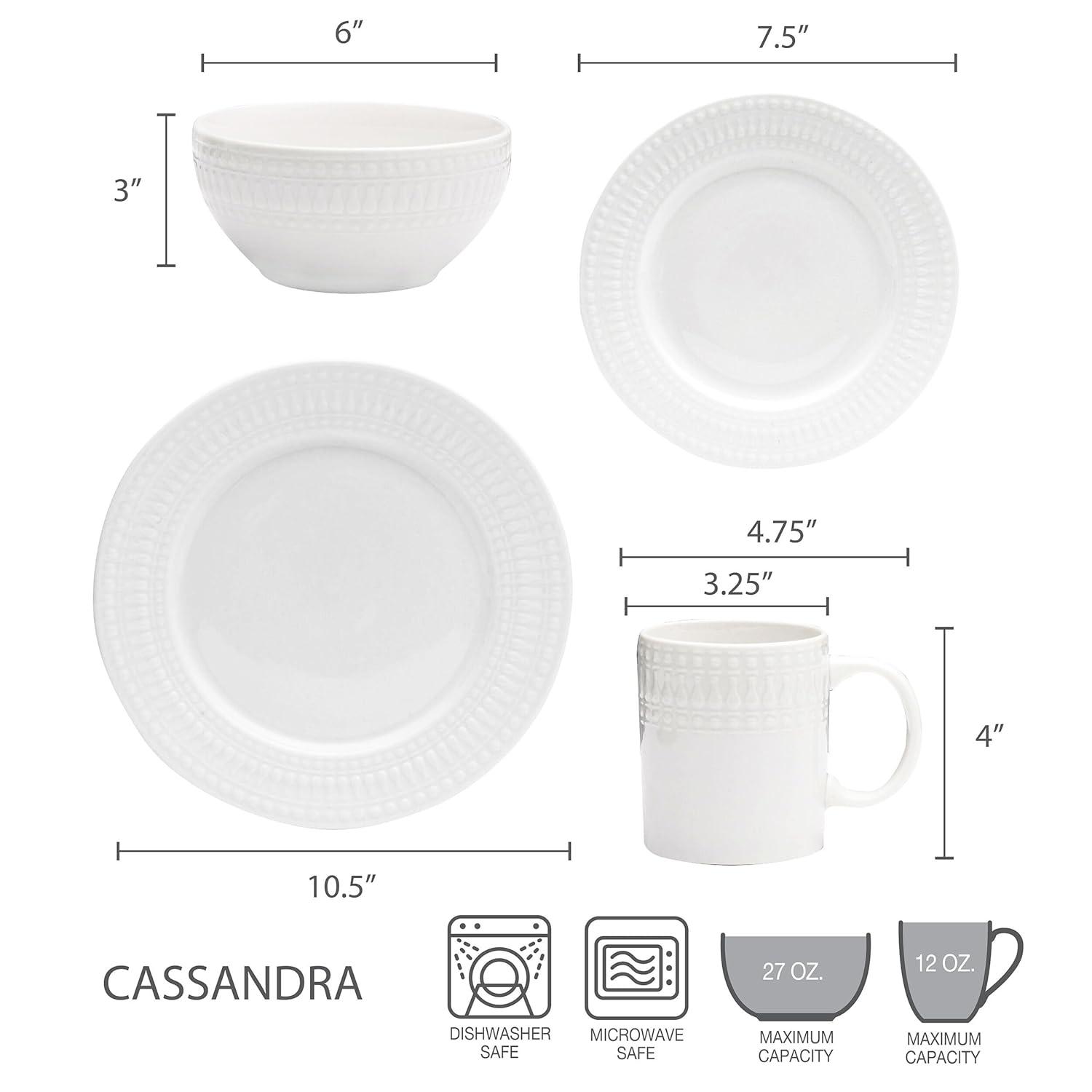 Pfaltzgraff Pfaltzgraff Cassandra 16-Piece Porcelain Dinnerware Set, Service for 4