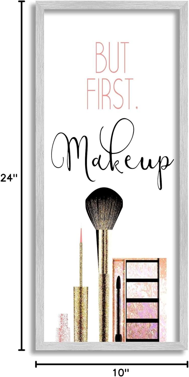 Stupell Industries Makeup Fashion Designer Modern Pink Word, 10 x 24,Design by Kimberly Allen