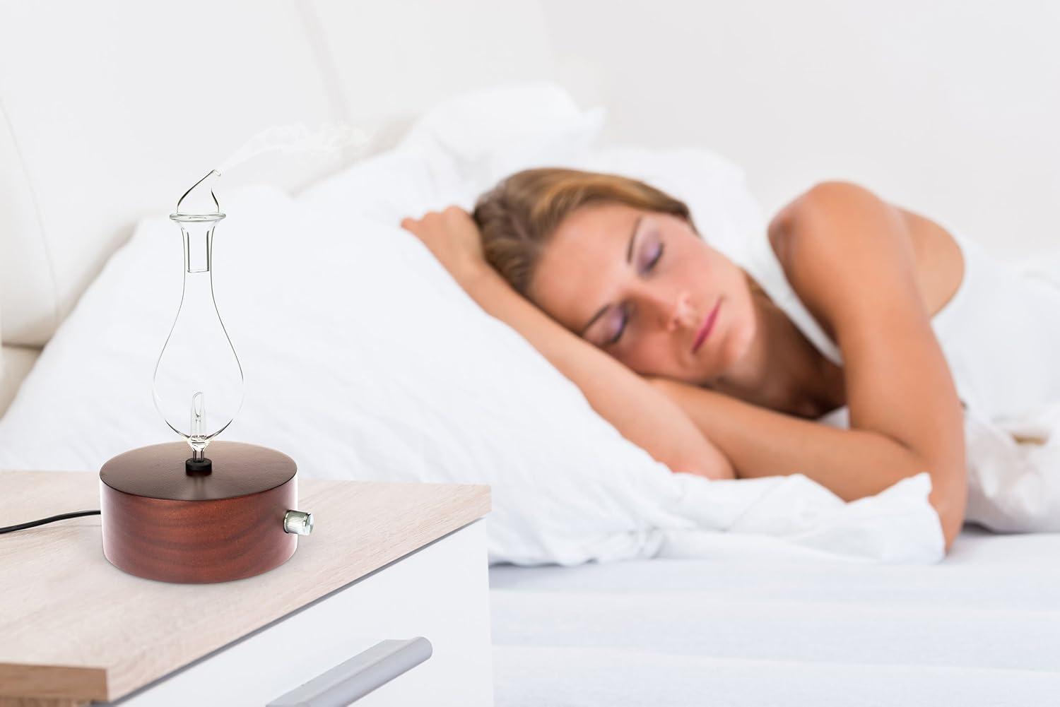 ArOmis Premium Glass Essential Oils Nebulizer - Waterless Diffuser for Aromatherapy - Handmade Oil Diffuser, Wooden Base, No Plastic, No Heat, No Battery, No LEDs - Solum Lux Merus