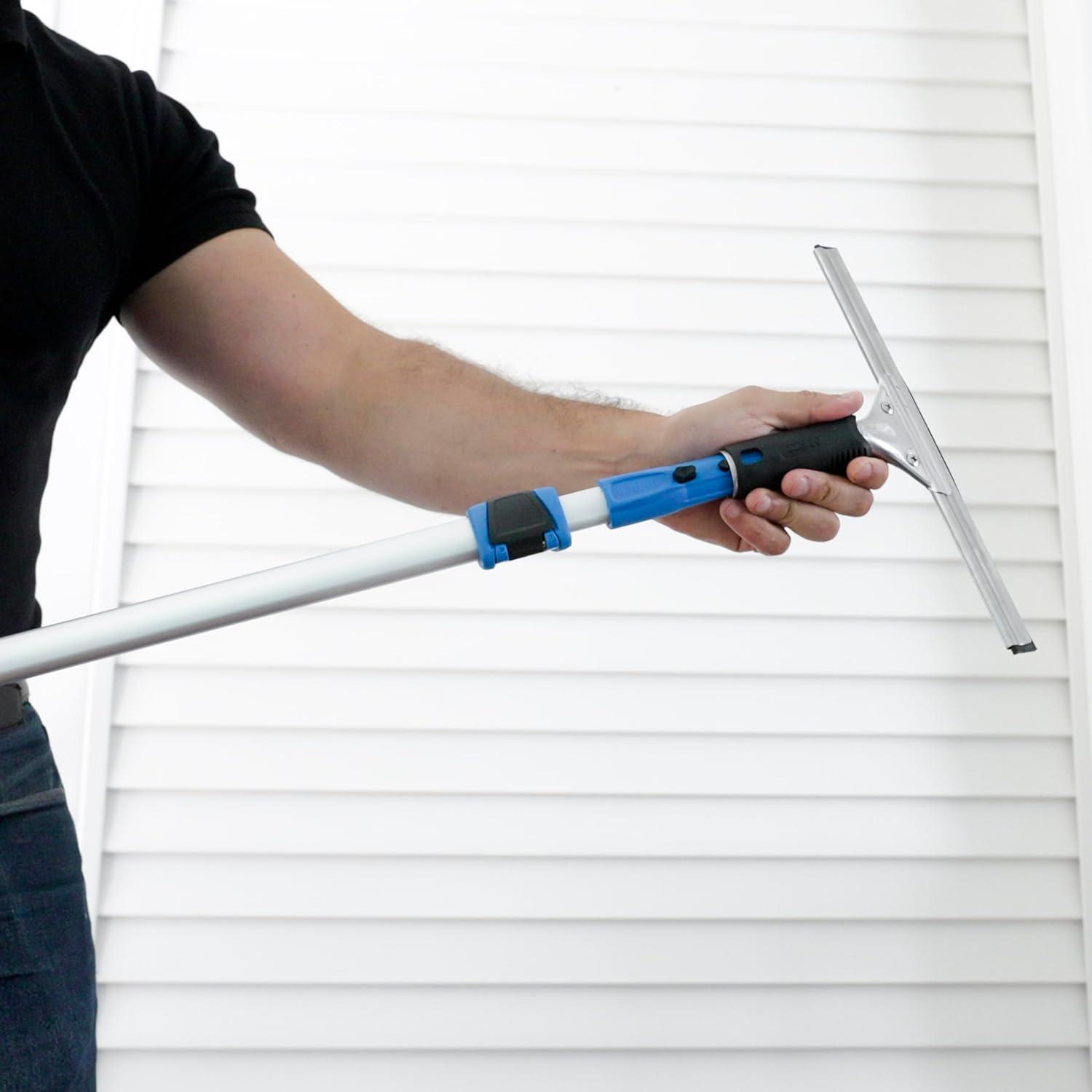 12-inch Stainless Steel and Plastic Window Squeegee with Rubber Blade