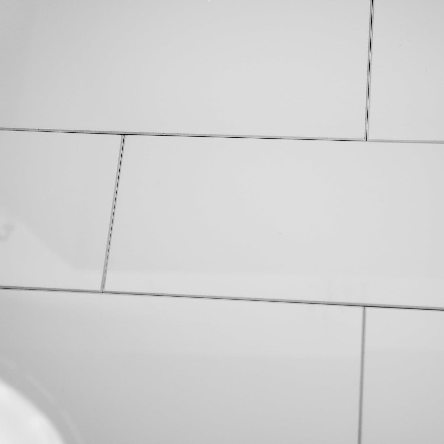 Avant Decor | 24 Stone Composite Subway Texture Tiles | Peel and Stick Kitchen Backsplash | 4" x 12" | Bex Metro Glossy Alpine | 8 sqft