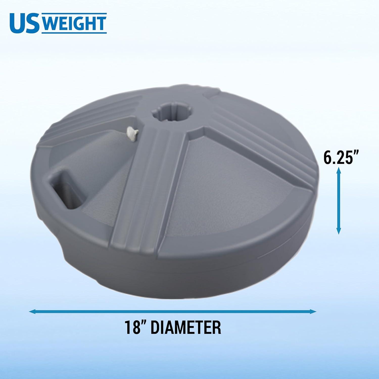 Grey UV-Stabilized Polymer Fillable Patio Umbrella Base