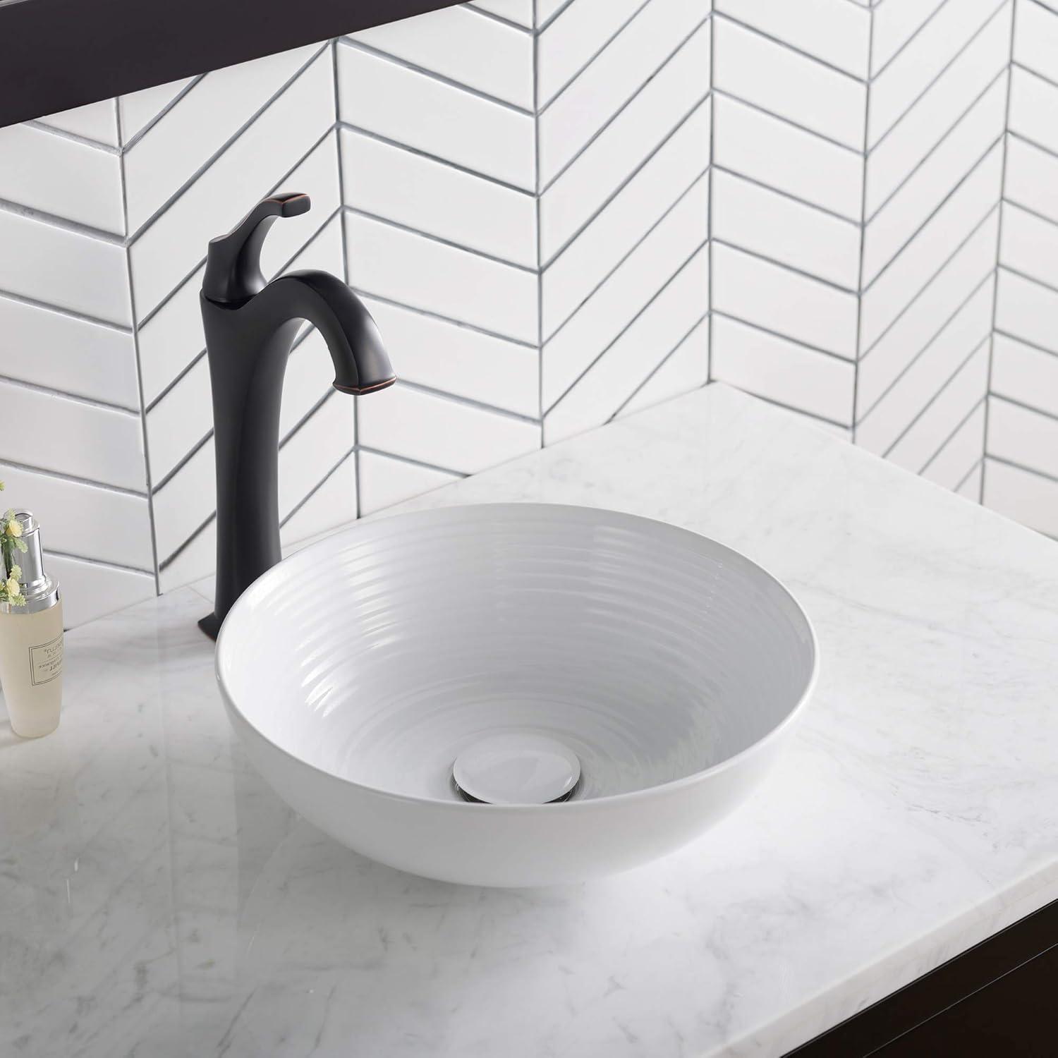 Thin ceramics Circular Vessel Bathroom Sink