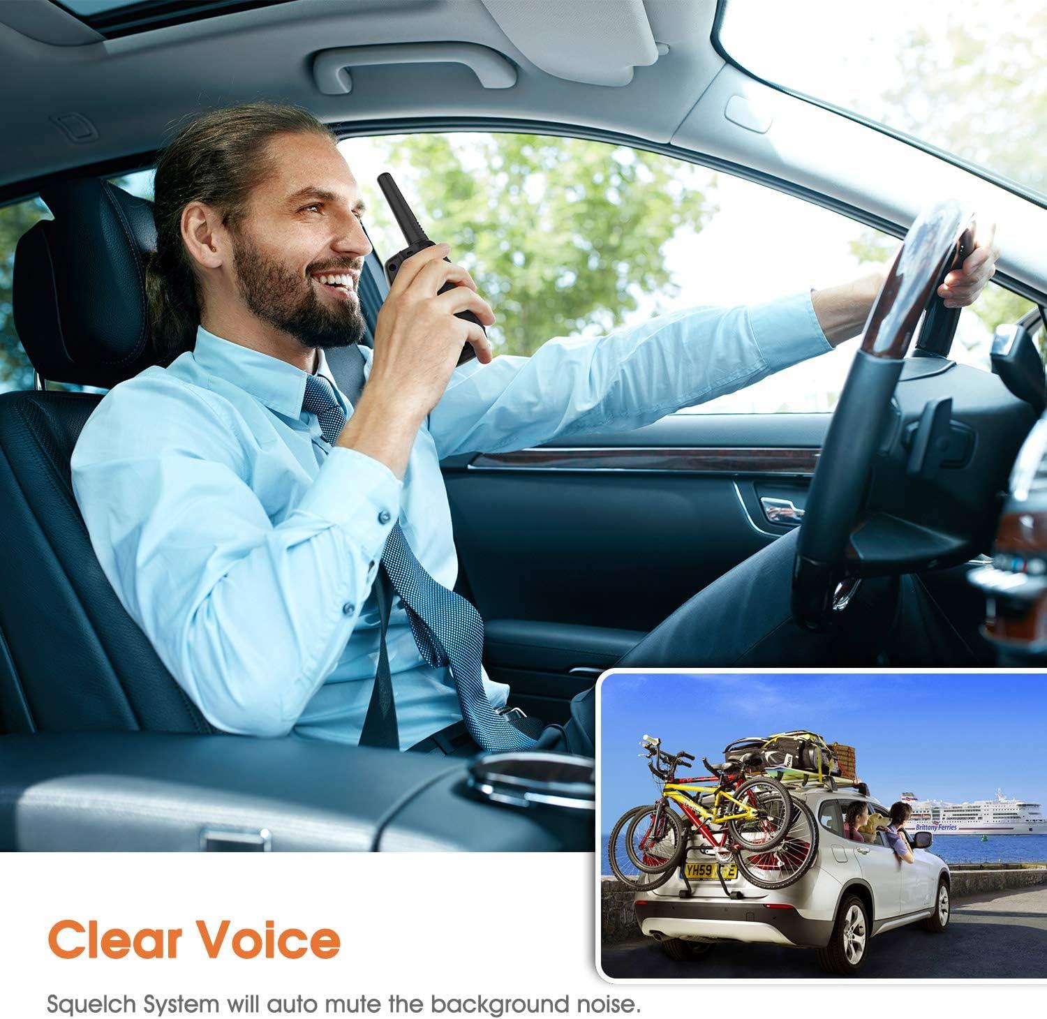 Two Way Radios for Adults, Topsung M880 FRS Walkie Talkie Long Range with VOX Belt Clip/Hands Free Walki Talki with Noise Cancelling for Women Kids Camping Hiking Cruise Ship (Orange 2 in 1)