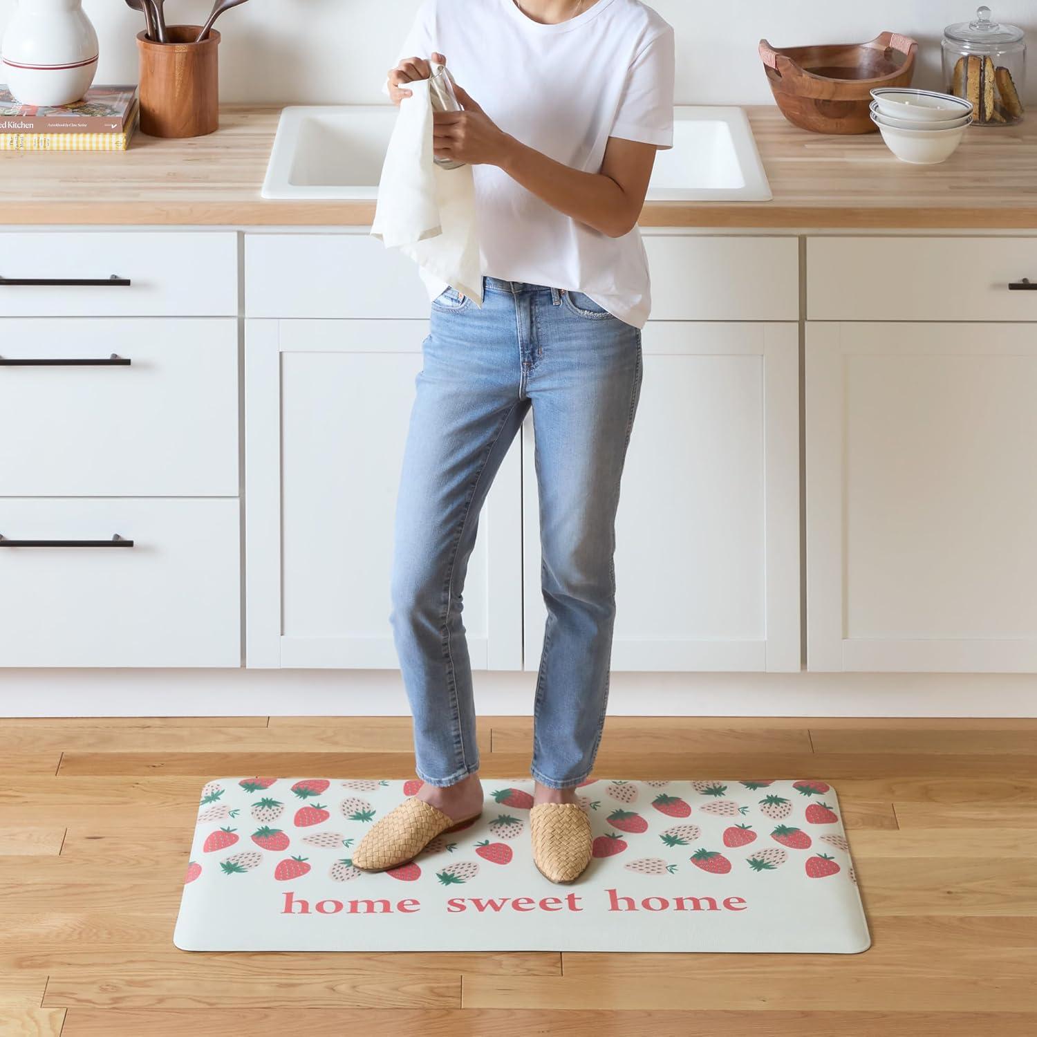 Sur La Table Kitchen Essentials SUR LA TABLE KITCHEN ESSENTIALS Home Sweet Home Quirky Strawberries Fruit Kitchen Mat Cream