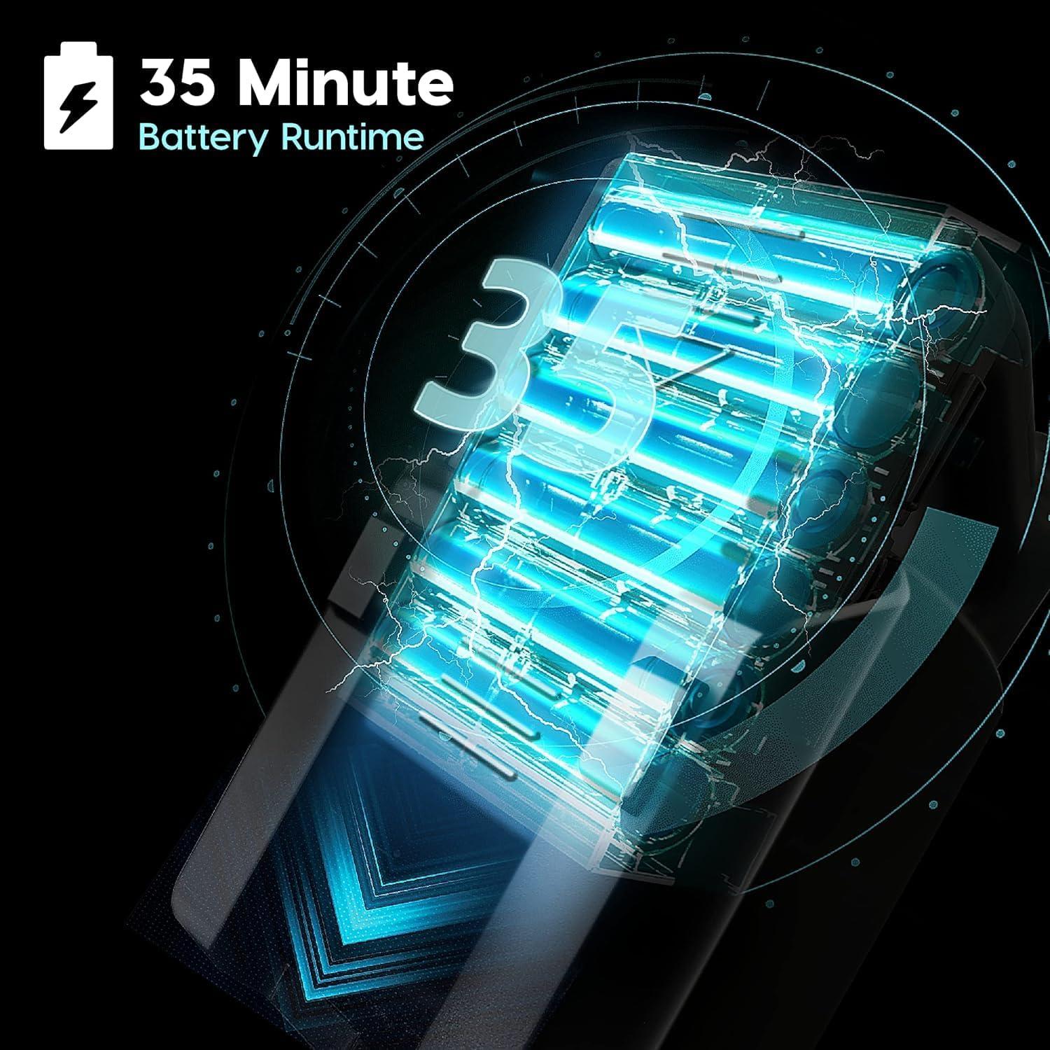 IRIS USA Cordless Stick Vacuum for Low-profile Rugs and Hard Floors, 4-in-1 Attachments, 9000Pa Suction LED Indicator, 55K RPM 35 Min Runtime Battery, Pet Hair Cleaner