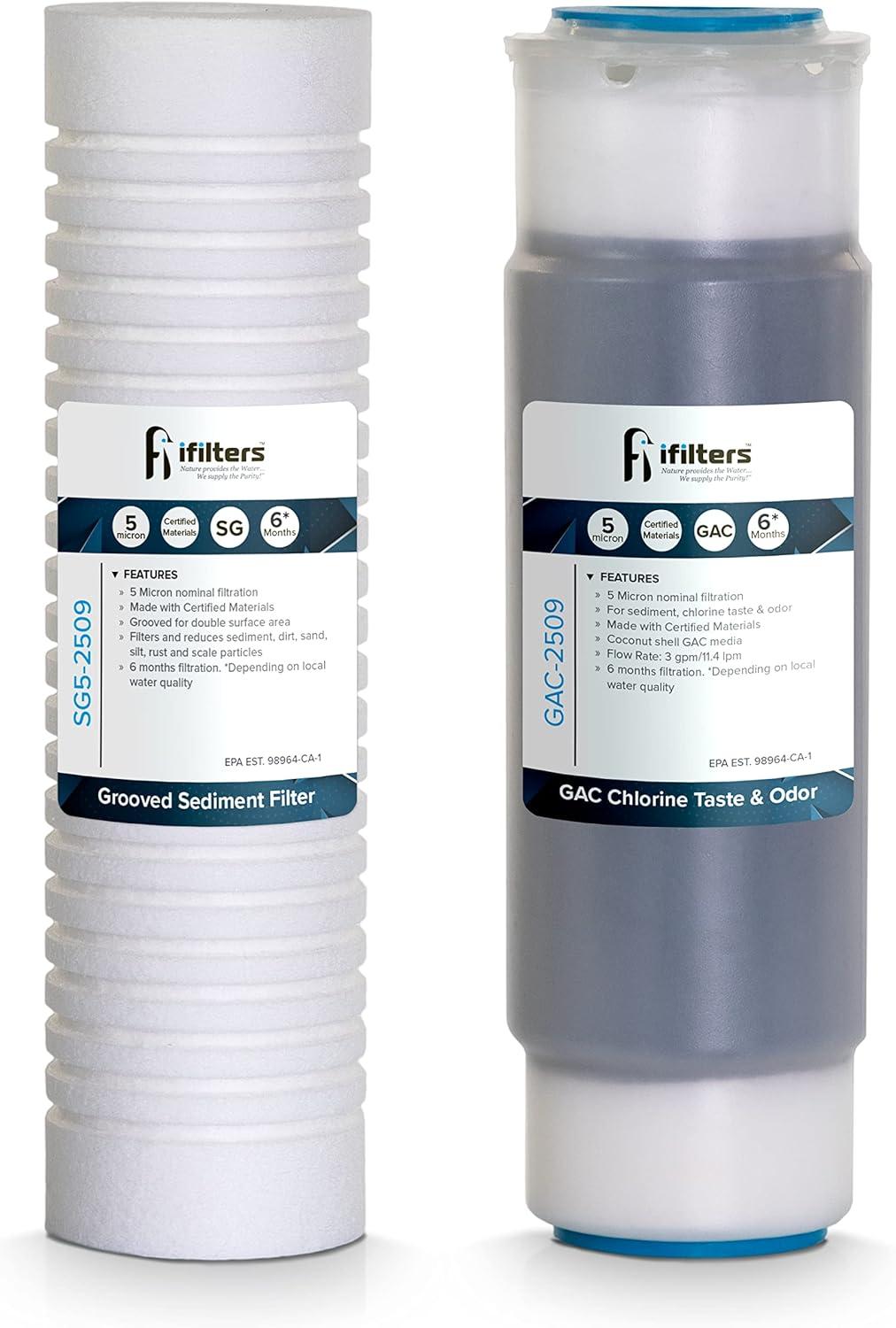 iFilters LWH-D Gen2/Version 2 OEM Replacement Filter Set - Whole House 2 Stage Sediment, Rust & CTO Filters