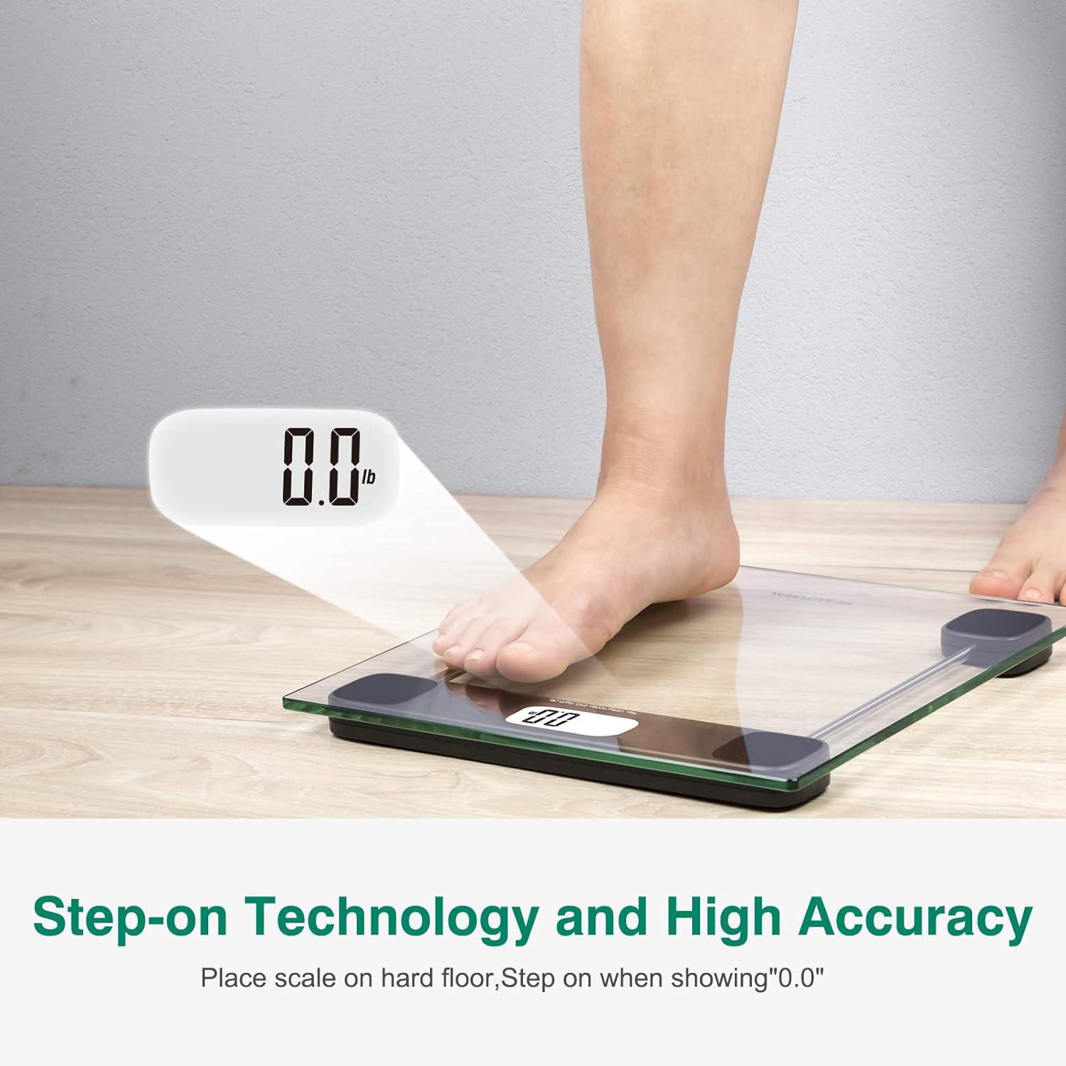 Digital Tempered Glass Floor Scale with LCD Display