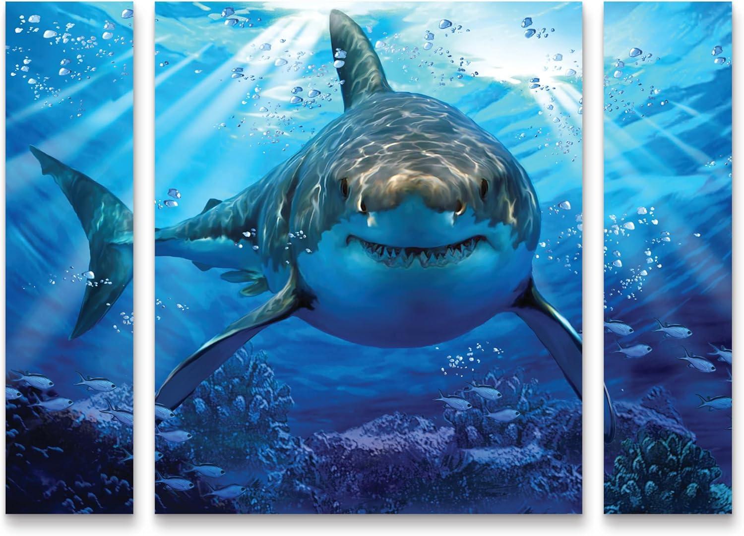 Howard Robinson 'Stalking Shark' Multi Panel Art Set Small 3 Piece