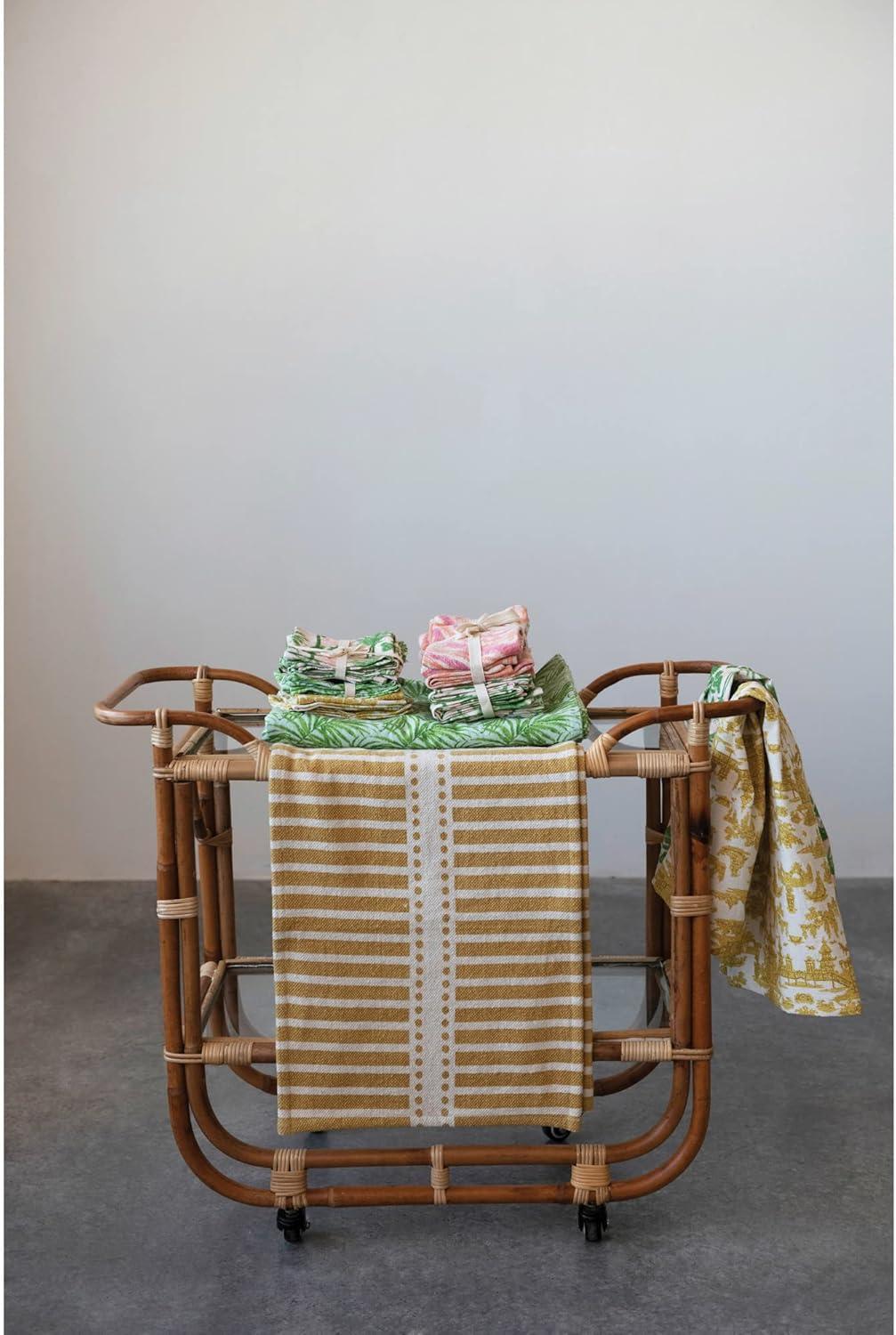 Creative Co-Op Cotton Printed Pattern, 2 Colors, 2 Styles Tea Towels, 28" L x 18" W x 0" H, Multicolor