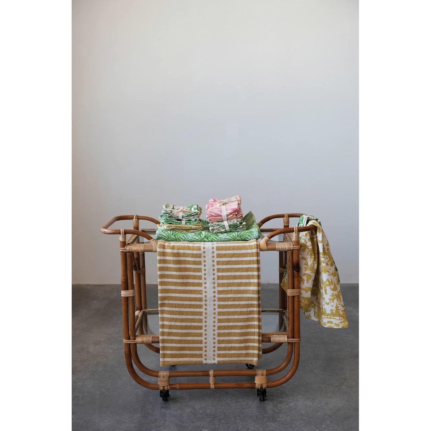 Creative Co-Op Cotton Printed Pattern, 2 Colors, 2 Styles Tea Towels, 28" L x 18" W x 0" H, Multicolor