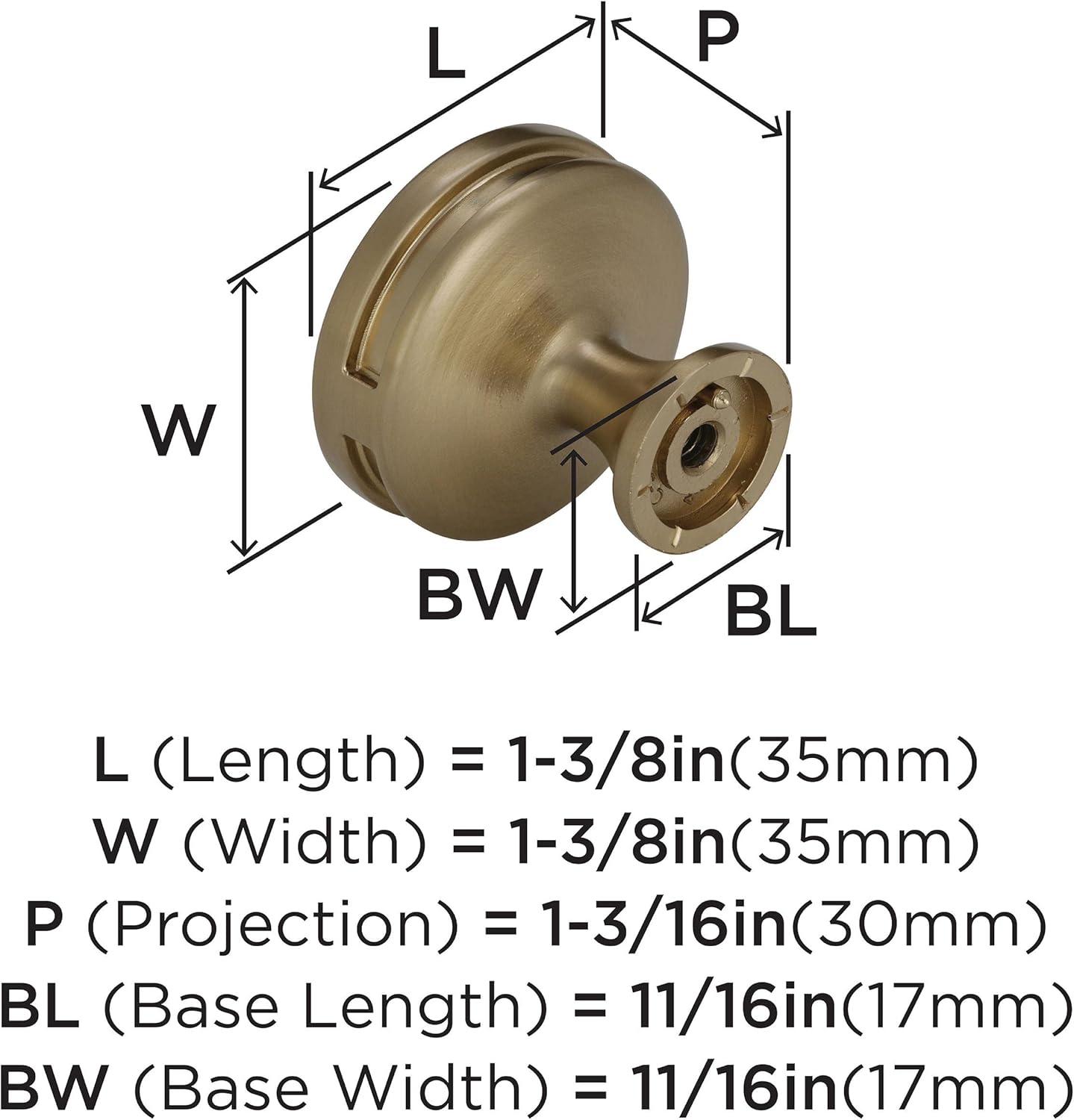 Oberon 1 3/8" Diameter Mushroom Knob