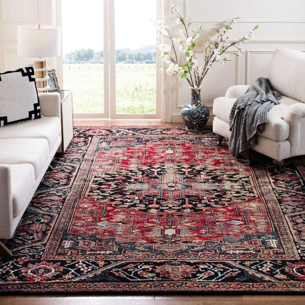 Vintage Hamadan VTH215 Power Loomed Area Rug - Red/Multi - 9'x9' - Safavieh.
