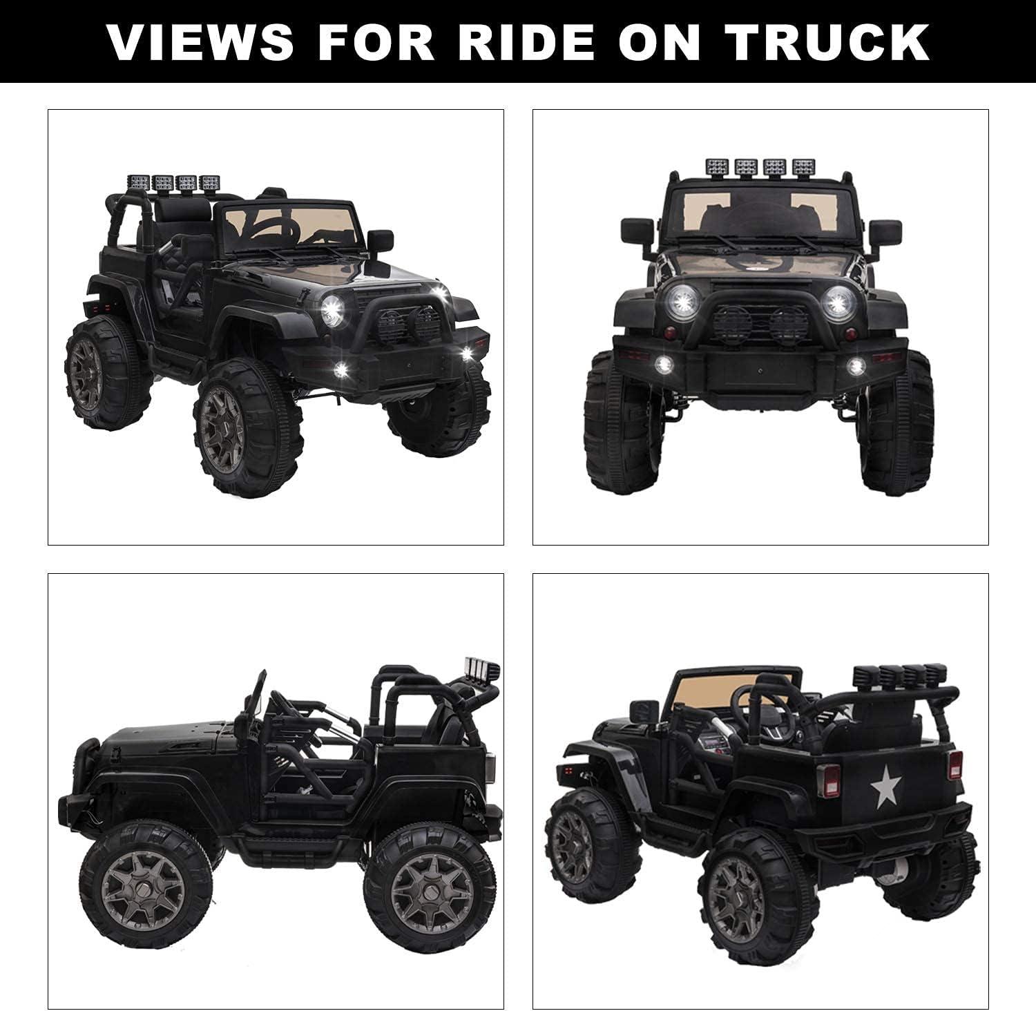 Ancheer 24V Real 2 Seater Ride On Toys Electric SUV Jeep Car With Remote Control,2WD/4WD Switchable, 4X100W Motor, Bluetooth, Music, USB, Lights