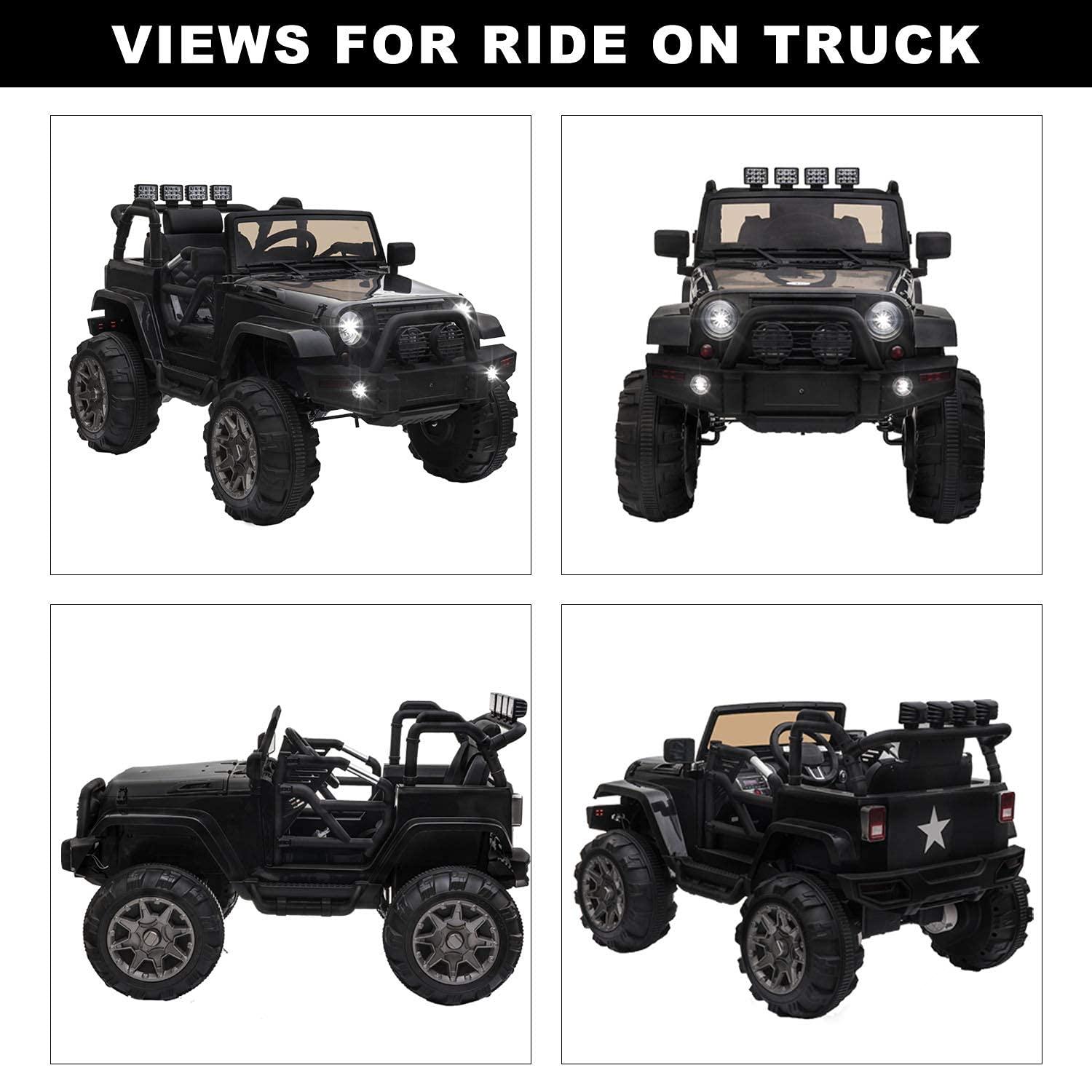 Ancheer 24V Real 2 Seater Ride On Toys Electric SUV Jeep Car With Remote Control,2WD/4WD Switchable, 4X100W Motor, Bluetooth, Music, USB, Lights