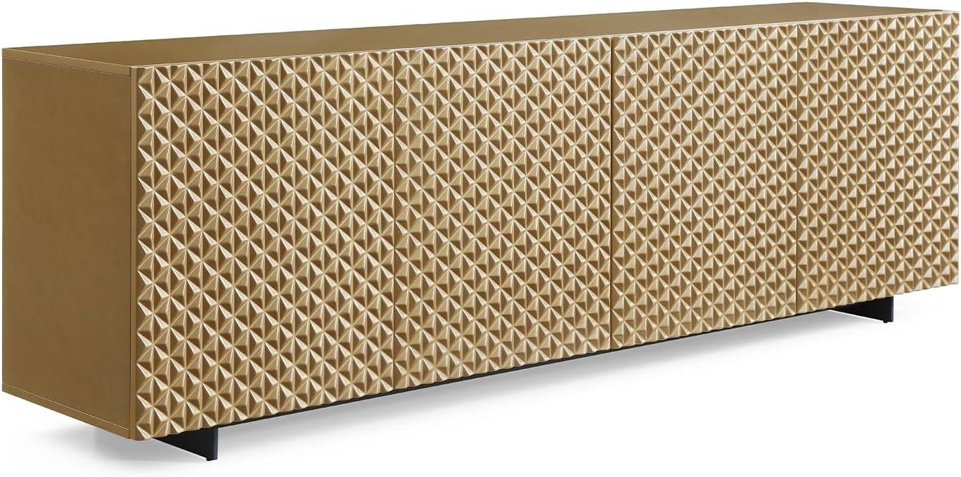 Whiteline Modern Living Harper Buffet Large 94", high gloss gold, Design on doors