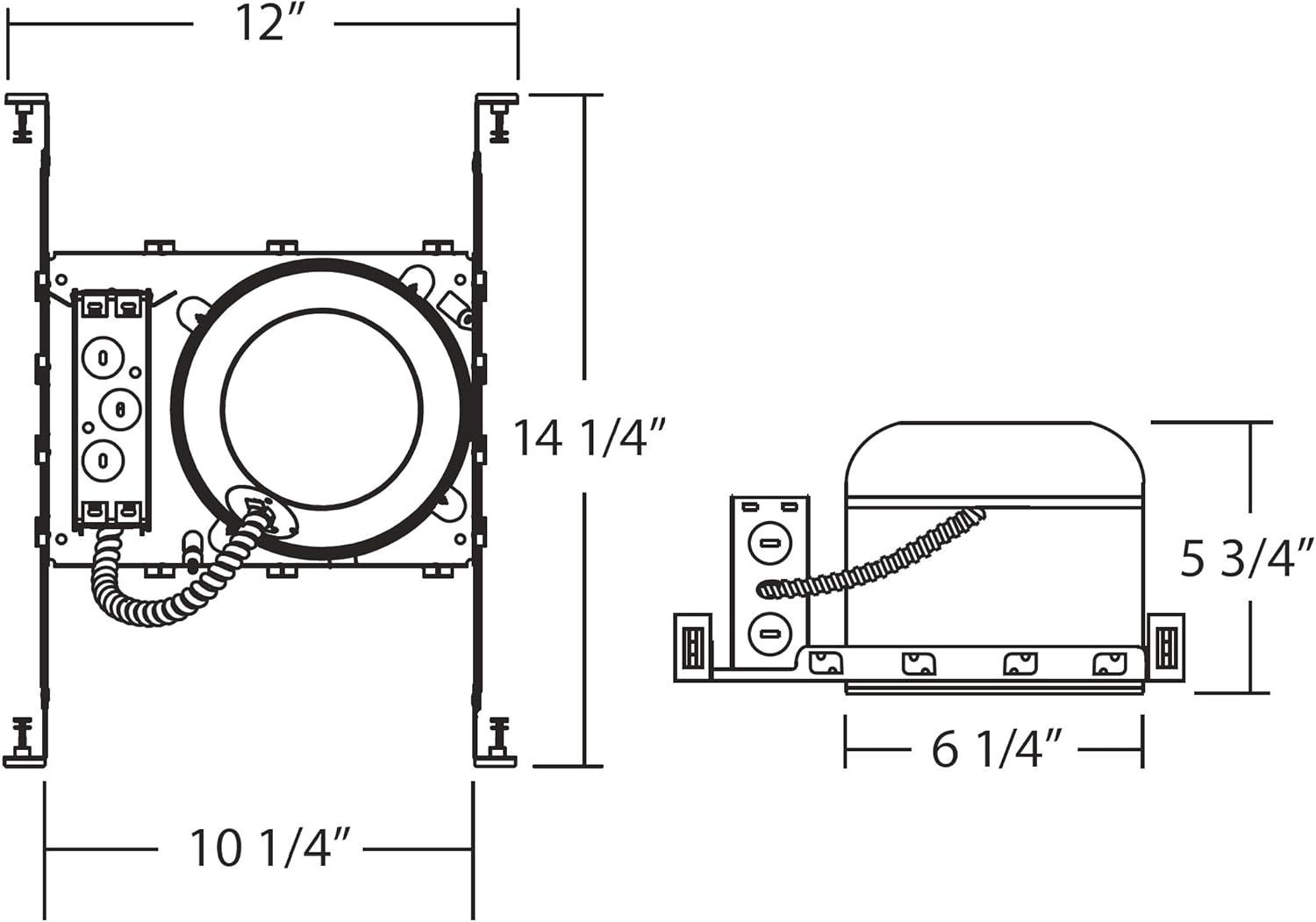 Aluminum 6-Inch Airtight LED Housing for New Construction