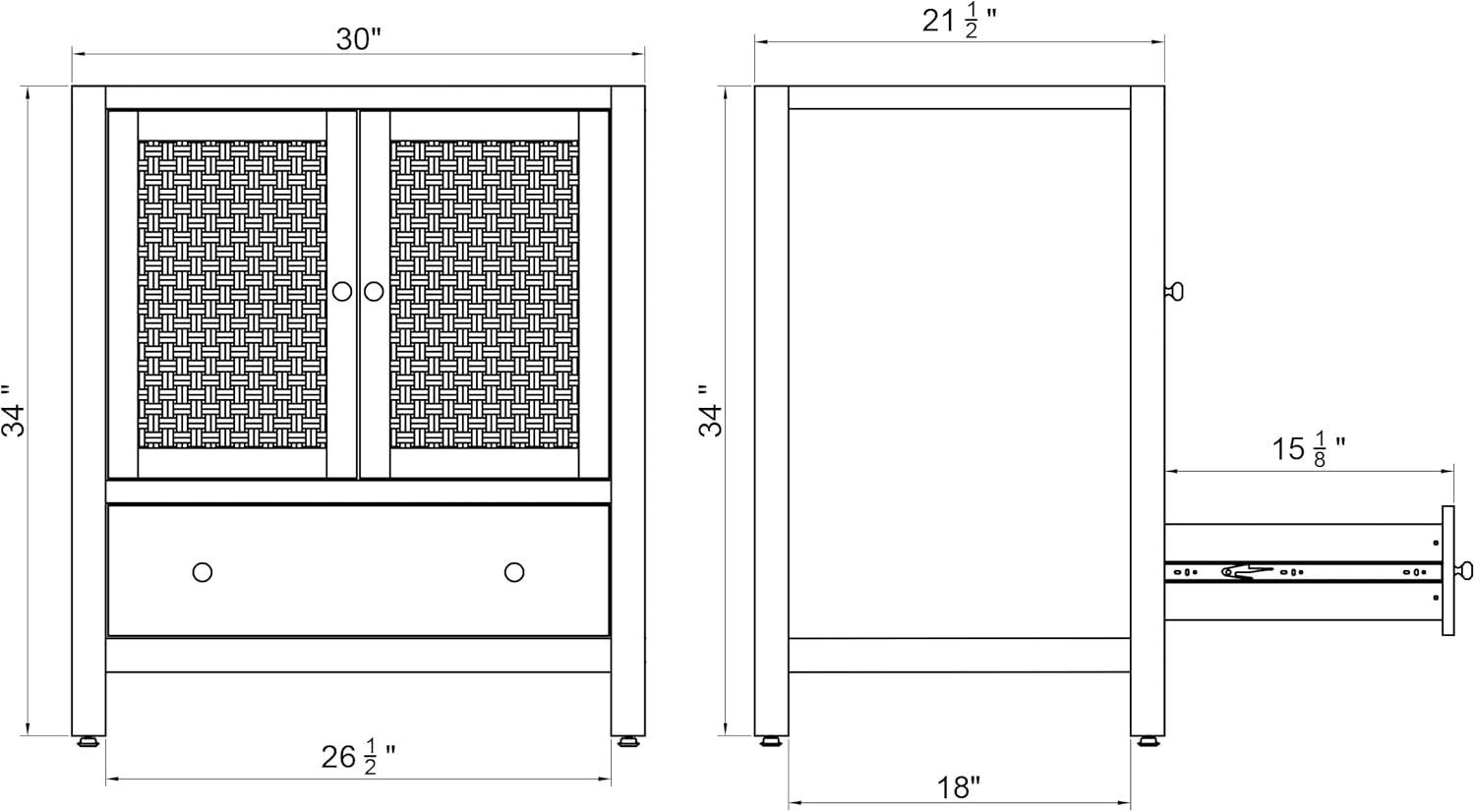 Alaterre Furniture Lucca 30in Bathroom Vanity