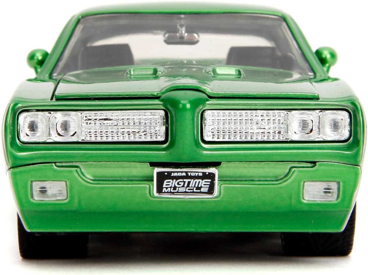 1969 Pontiac GTO Judge Green Metallic and Silver with Stripes "Bigtime Muscle" Series 1/24 Diecast Model Car by Jada(Selections May Vary)