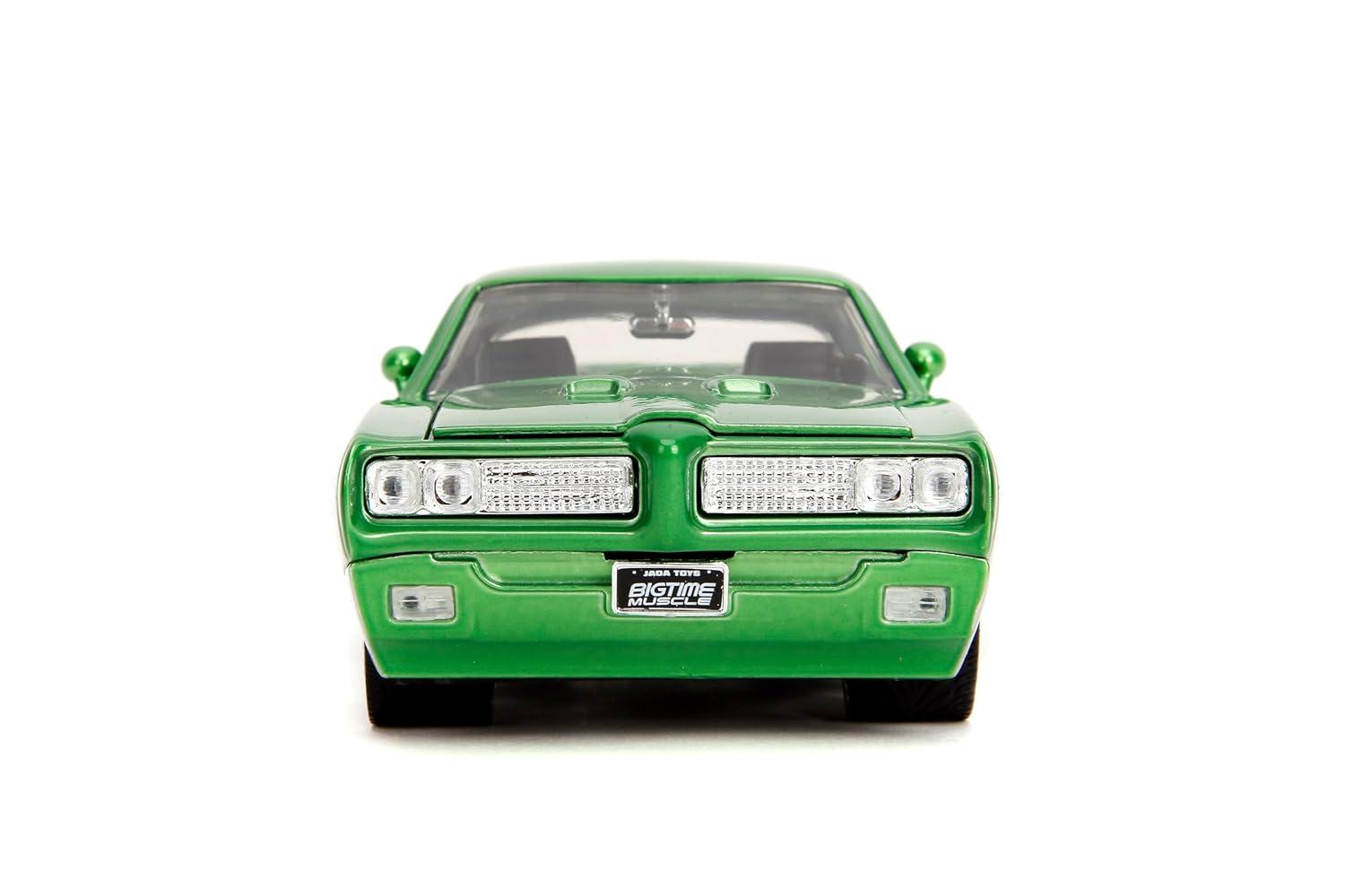 1969 Pontiac GTO Judge Green Metallic and Silver with Stripes "Bigtime Muscle" Series 1/24 Diecast Model Car by Jada(Selections May Vary)