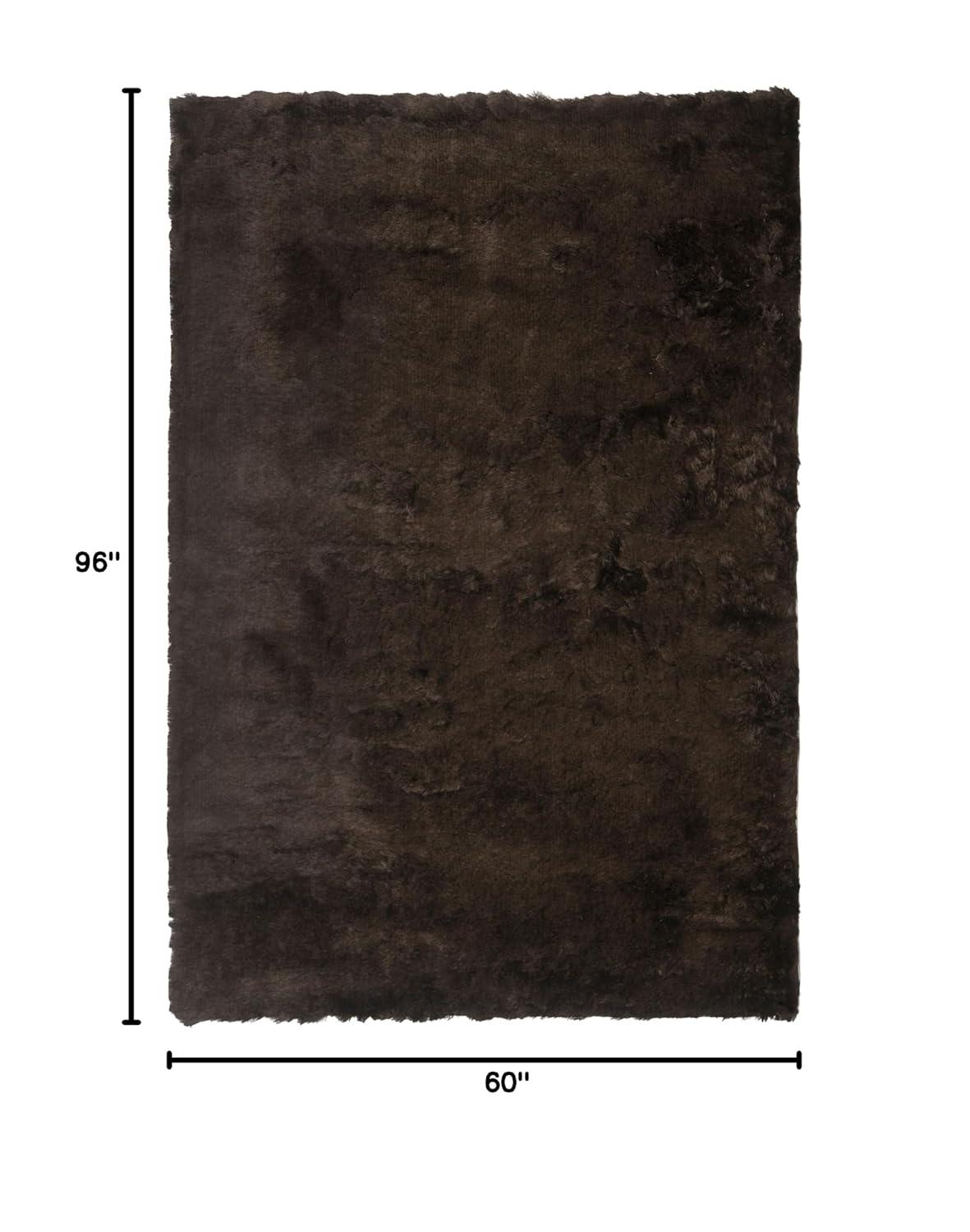 SAFAVIEH Paris Darwin Plush Polyester Shag Area Rug, Chocolate, 5' x 8'