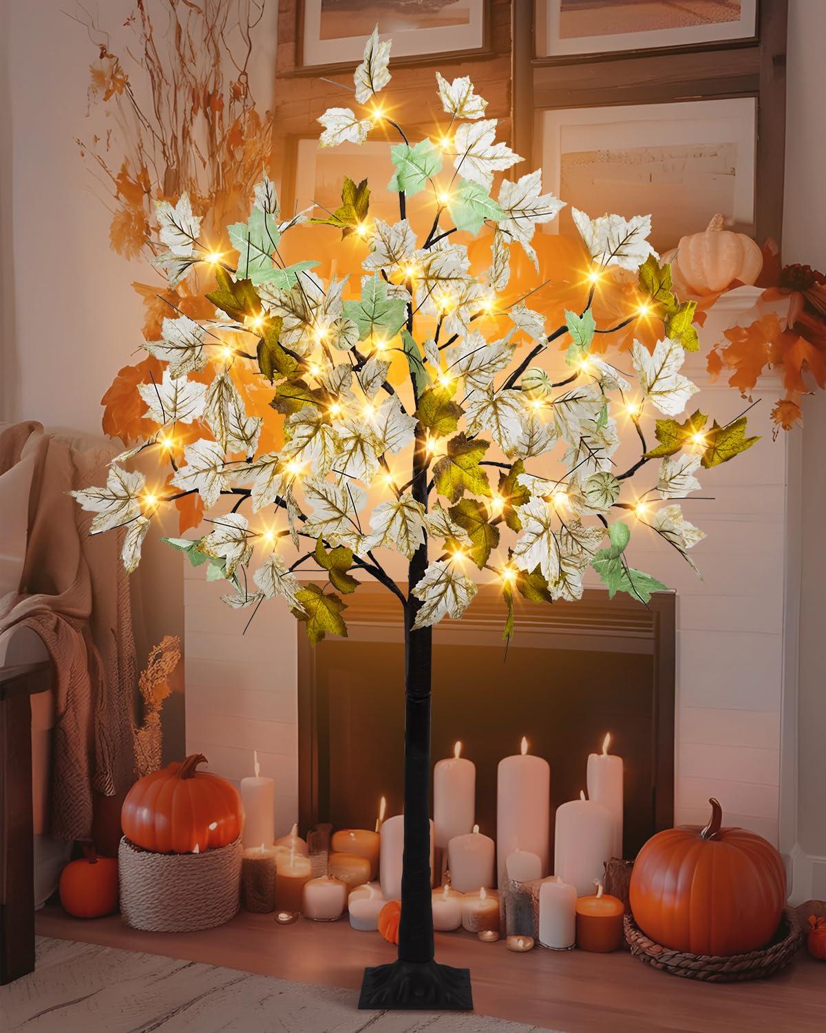 The Holiday Aisle® 6FT Fall Light Up Tree with 96 LEDs Lights
