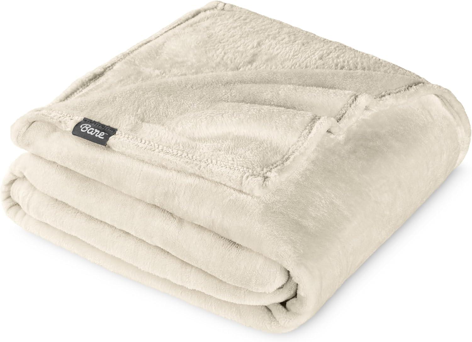 Oyster Microplush Full/Queen Fleece Blanket by Bare Home