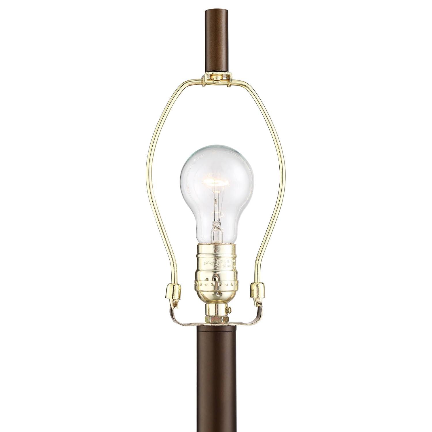 Possini Euro Design Traverse Modern Floor Lamp with LED Gooseneck Reading Light 64" Tall Oil Rubbed Bronze Oatmeal Drum Shade for Living Room Bedroom