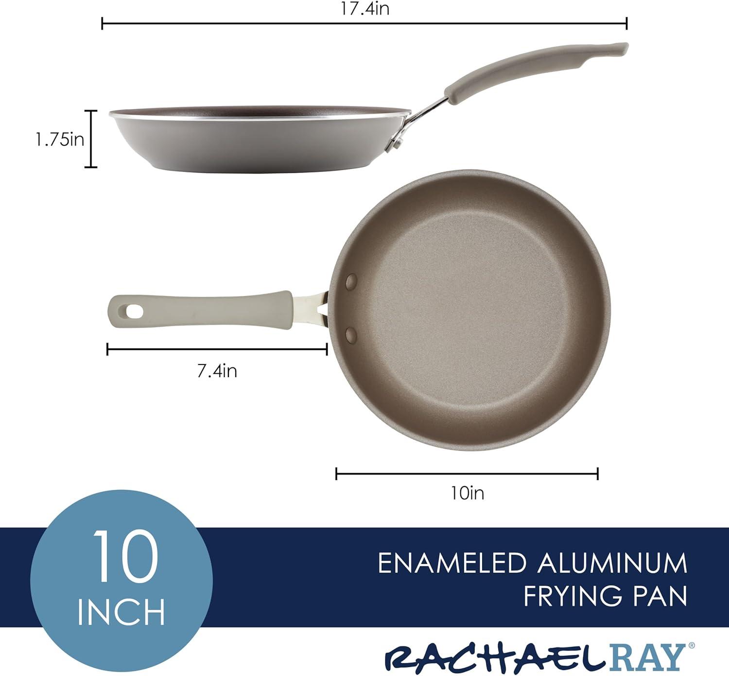 Gray Aluminum Nonstick 10-Inch Frying Pan with Ceramic Coating