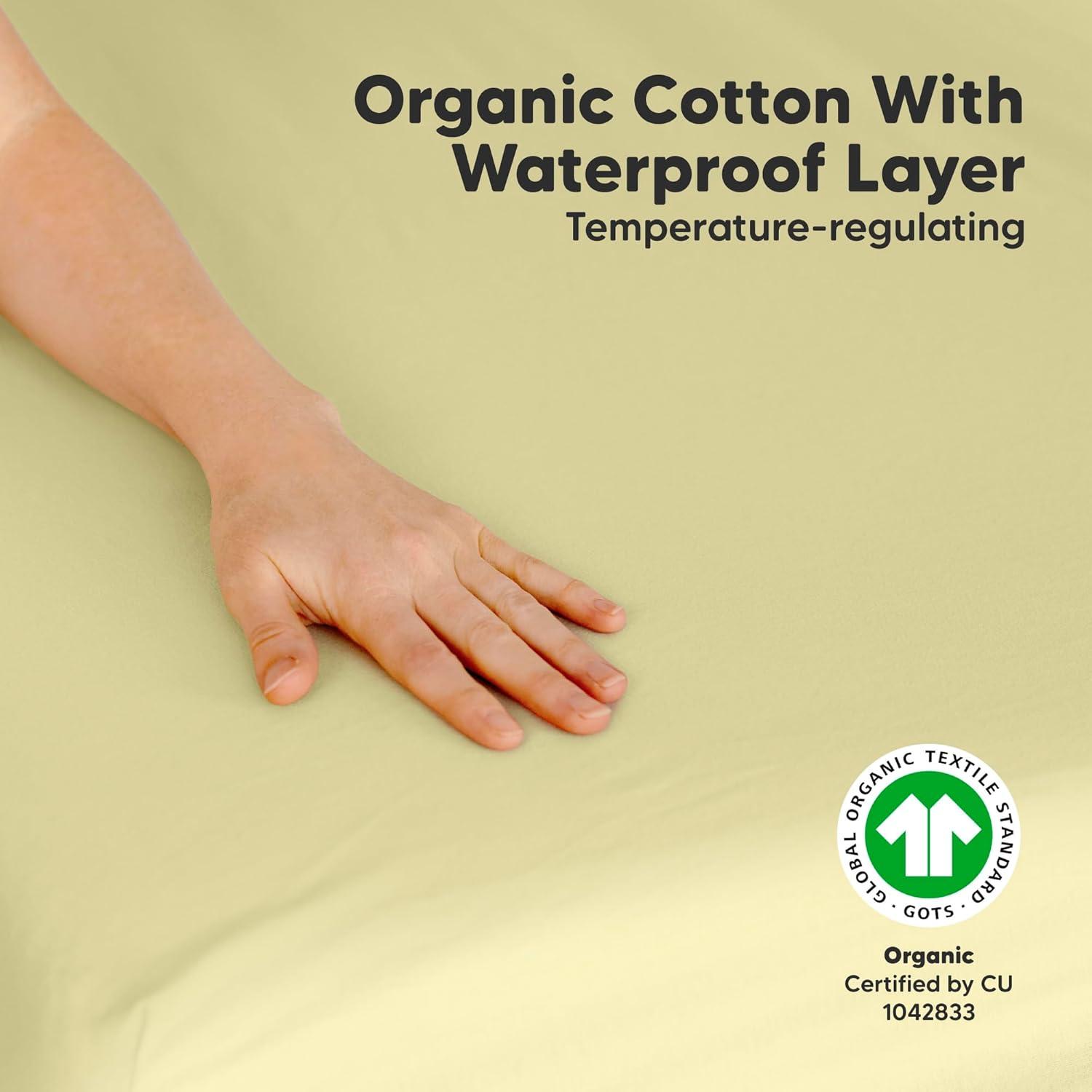 KeaBabies 2pk Soothe Waterproof Fitted Mini Crib Sheets for Girl, Boy, 100% Organic Soft Cotton Pack and Play Sheets (Oregano)