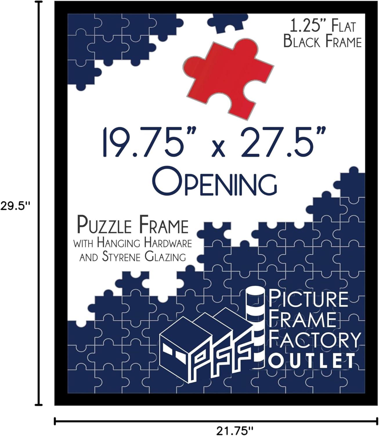 PFF PictureFrameFactoryOutlet - 19.75x27.5 Inch - Premium 1.25" Black Profile - Picture Frame for Artwork, Puzzles, Photos, Certificates