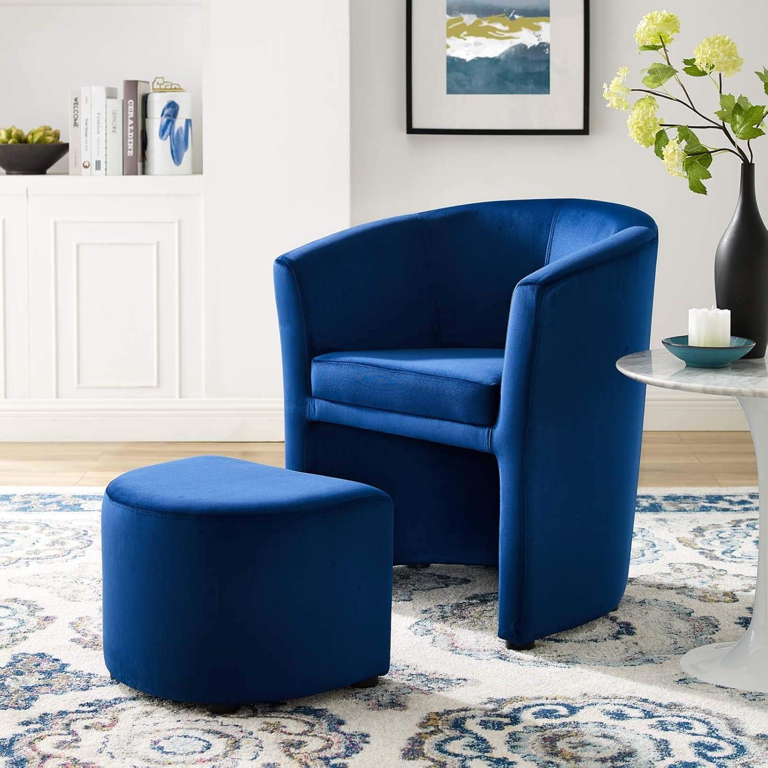 Divulge Performance Velvet Arm Chair and Ottoman Set by Modway