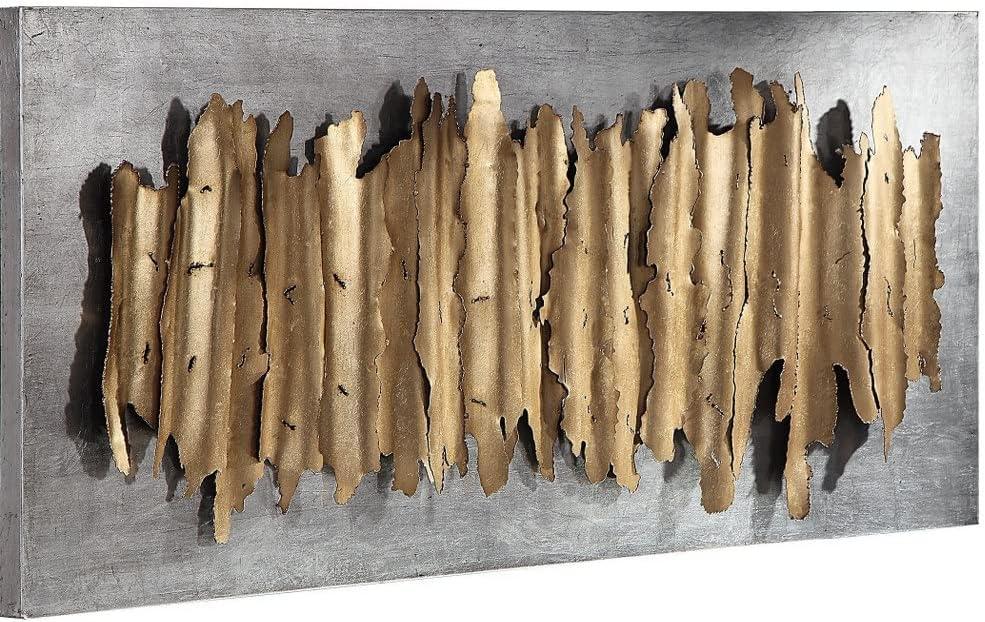 Uttermost Lev 55 1/4" Wide Gold and Silver Metal Wall Art