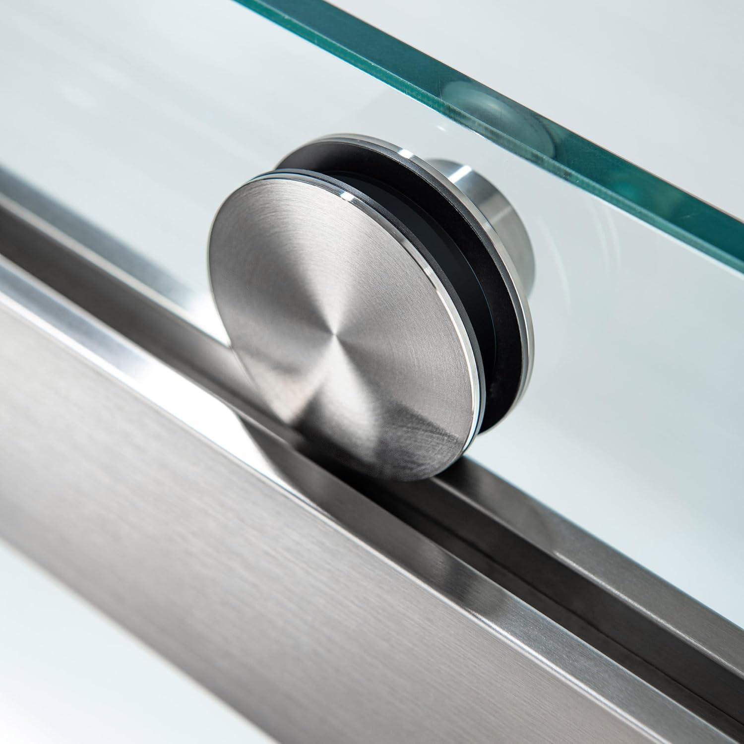 WoodBridge 56-60x76" Double Sliding Shower Door with 3/8" Thickened Upgrade Tempered Glass | Stainless Steel Hardware | Safe, Explosion-Resistant, Clear & Stylish, Sturdy & Durable  SDD6076-B