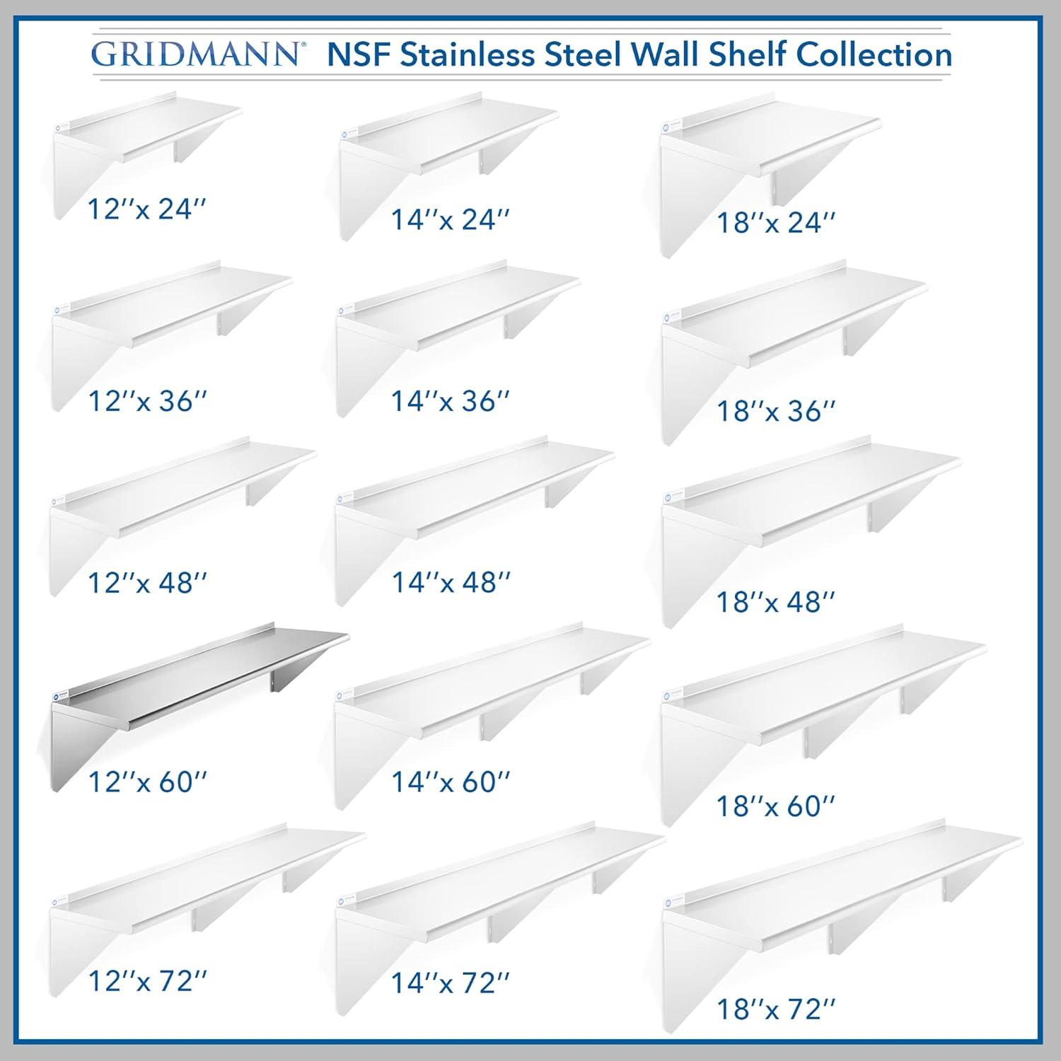 GRIDMANN NSF Stainless Steel Wall-Mount Shelf by Latitude Run