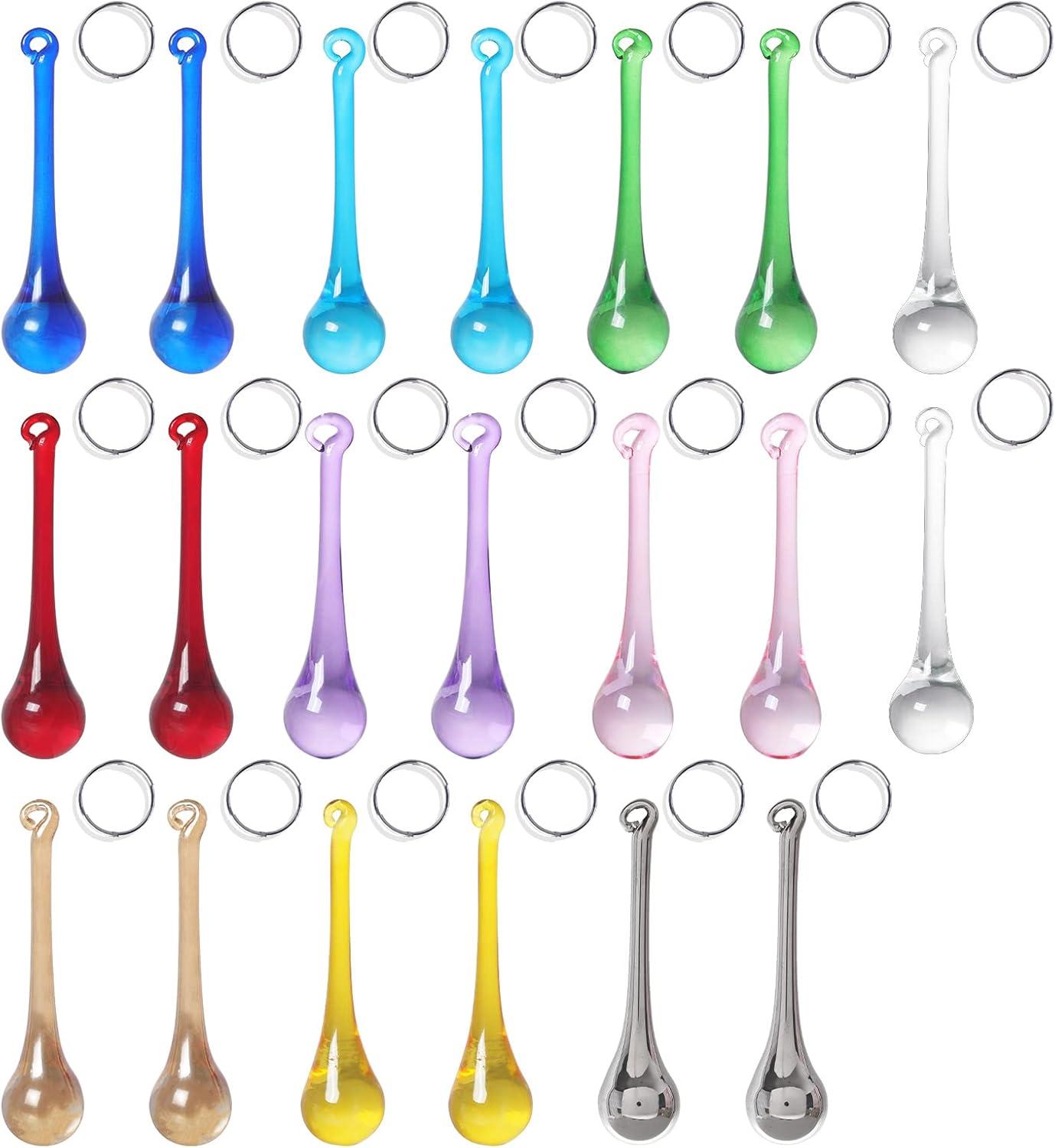 LONGWIN 20pcs Crystal Teardrop Chandelier Pendant Parts Wedding Party Christmas Tree Decorations Ornaments