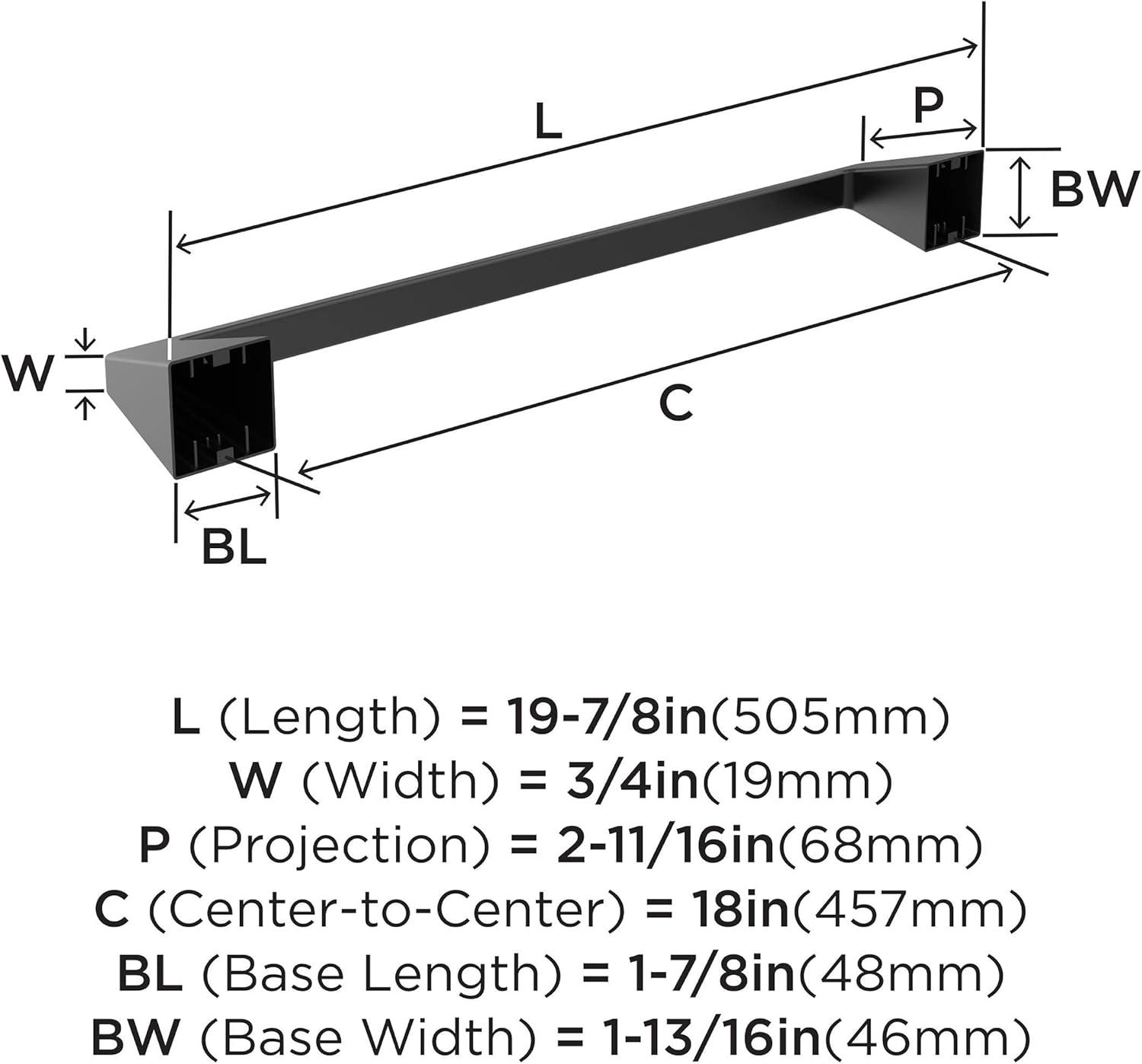 Amerock Blackrock Matte Black 18 inch (457mm) Towel Bar