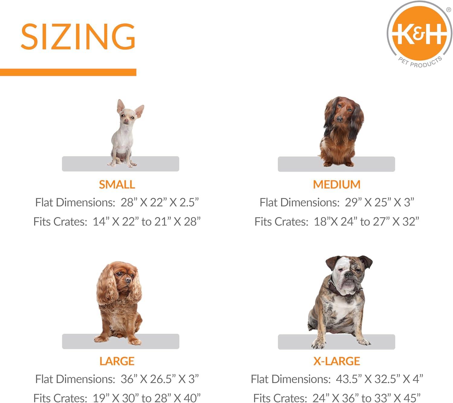 K&H Pet Products Deluxe Bolster Crate Pad Fleece 14 X 22 Inches