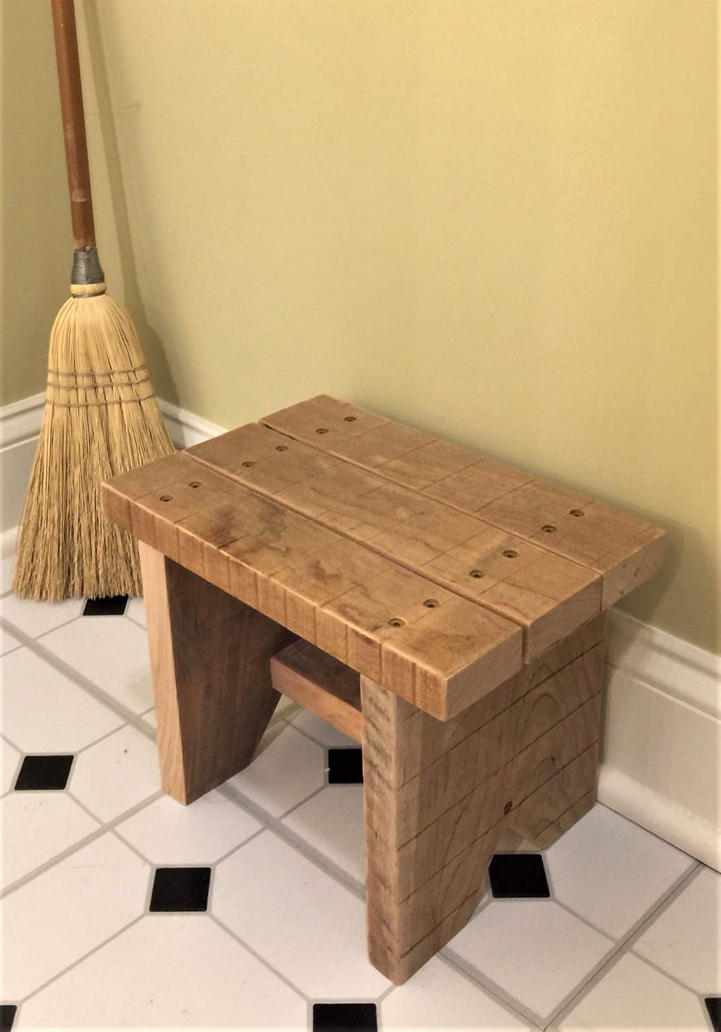 Classic Amish Reclaimed Wood Stool. Also Plant Stand, Home Décor Piece. Natural, Rustic, Solid. Handmade in USA. Step / Sitting / Footstool. 12 x 8.5 x 8"