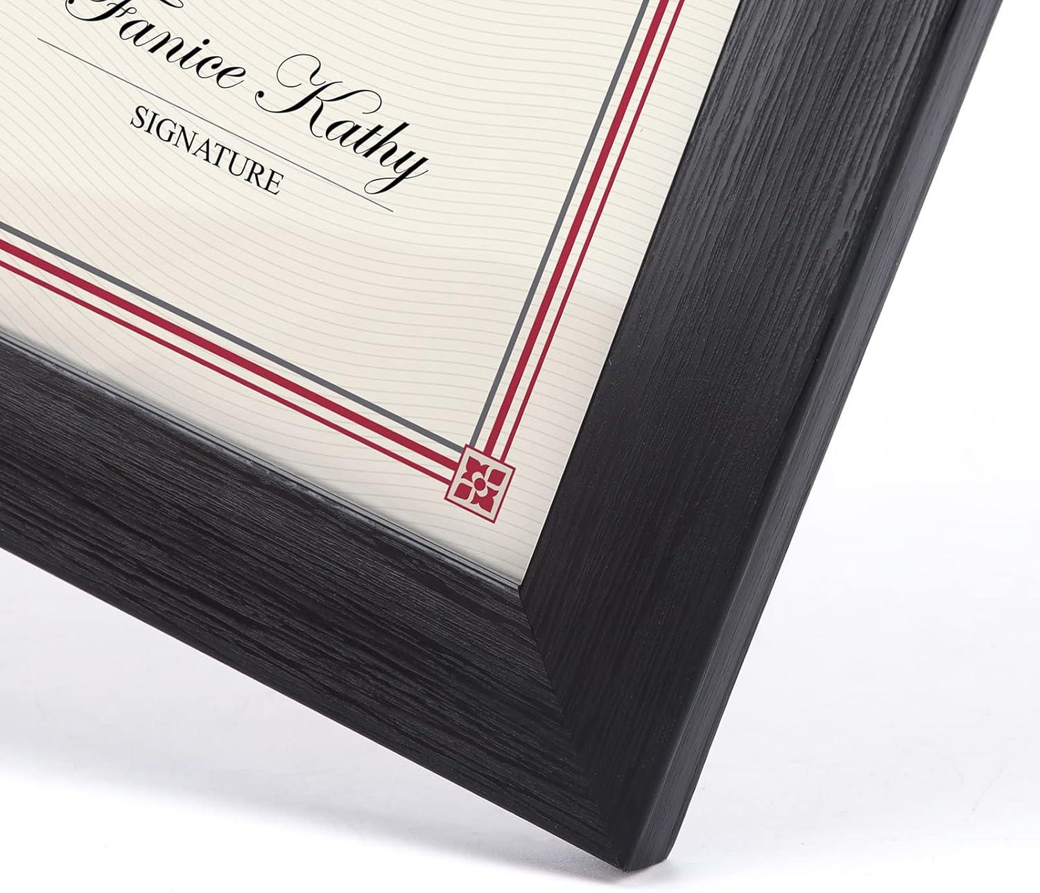 DesignOvation Corporate Document Frame Made to Display Standard Certificates, Black 8.5x11, Set of 12 Ready To Use Horizontally or Vertically